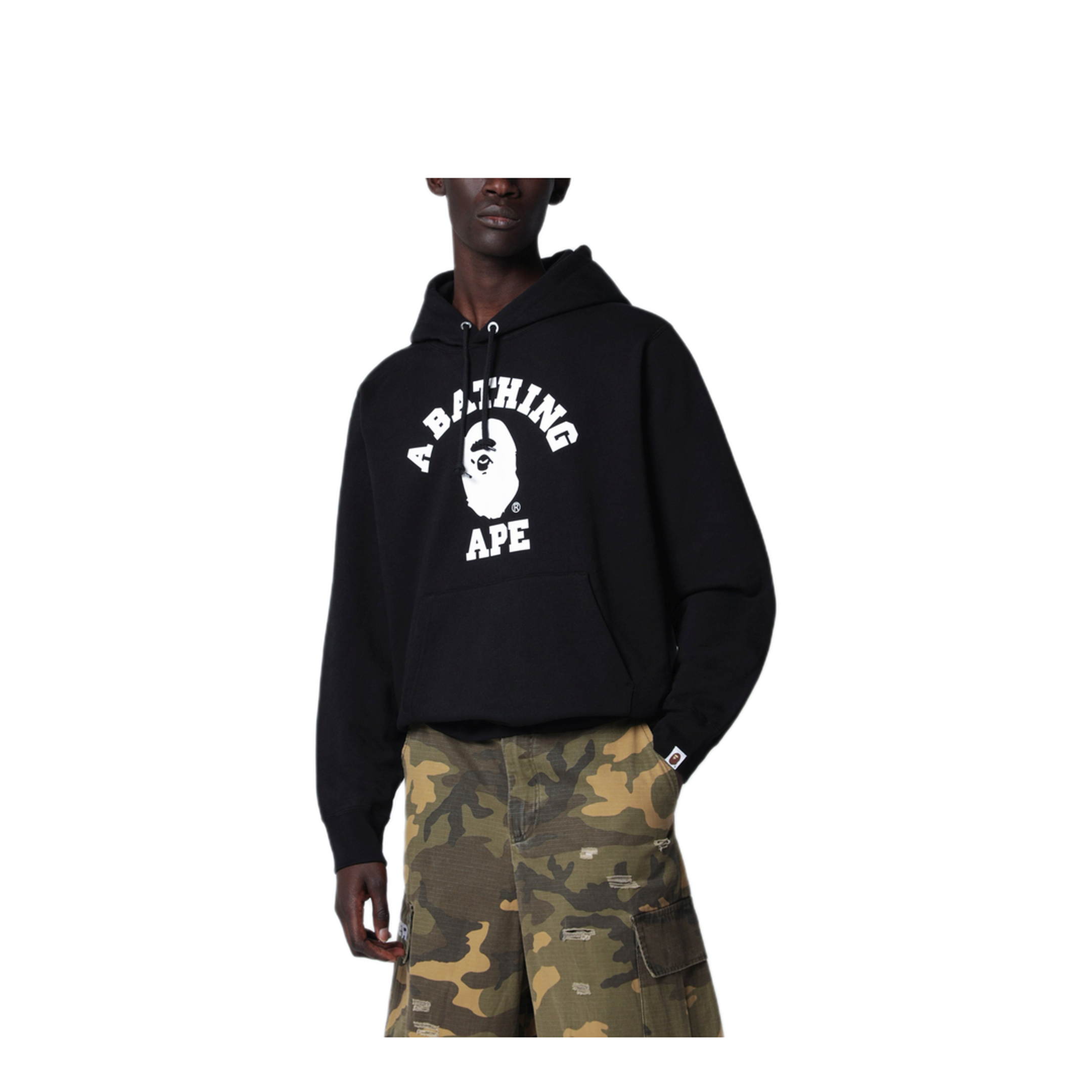 MAYFEYR - BAPE - Black Hoodie With Logo Print - 001PPM301003MCOBLK