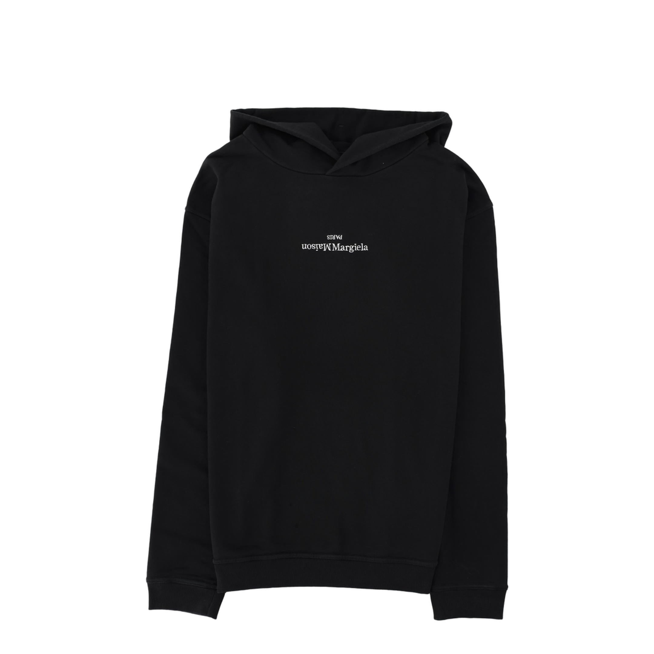 Black Cotton Hooded Sweatshirt