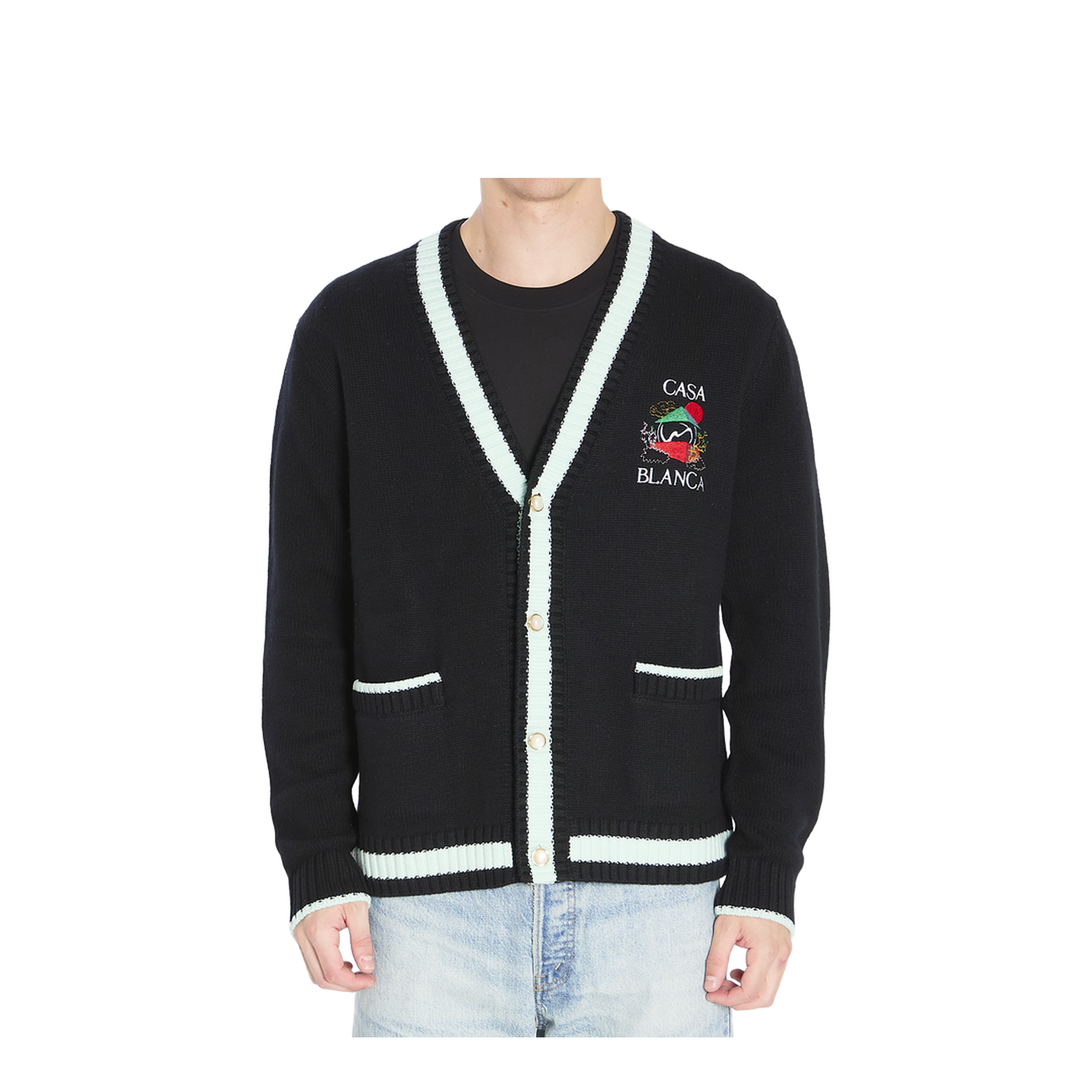 Cardigan with Stacked Casa Mountain Temple Design