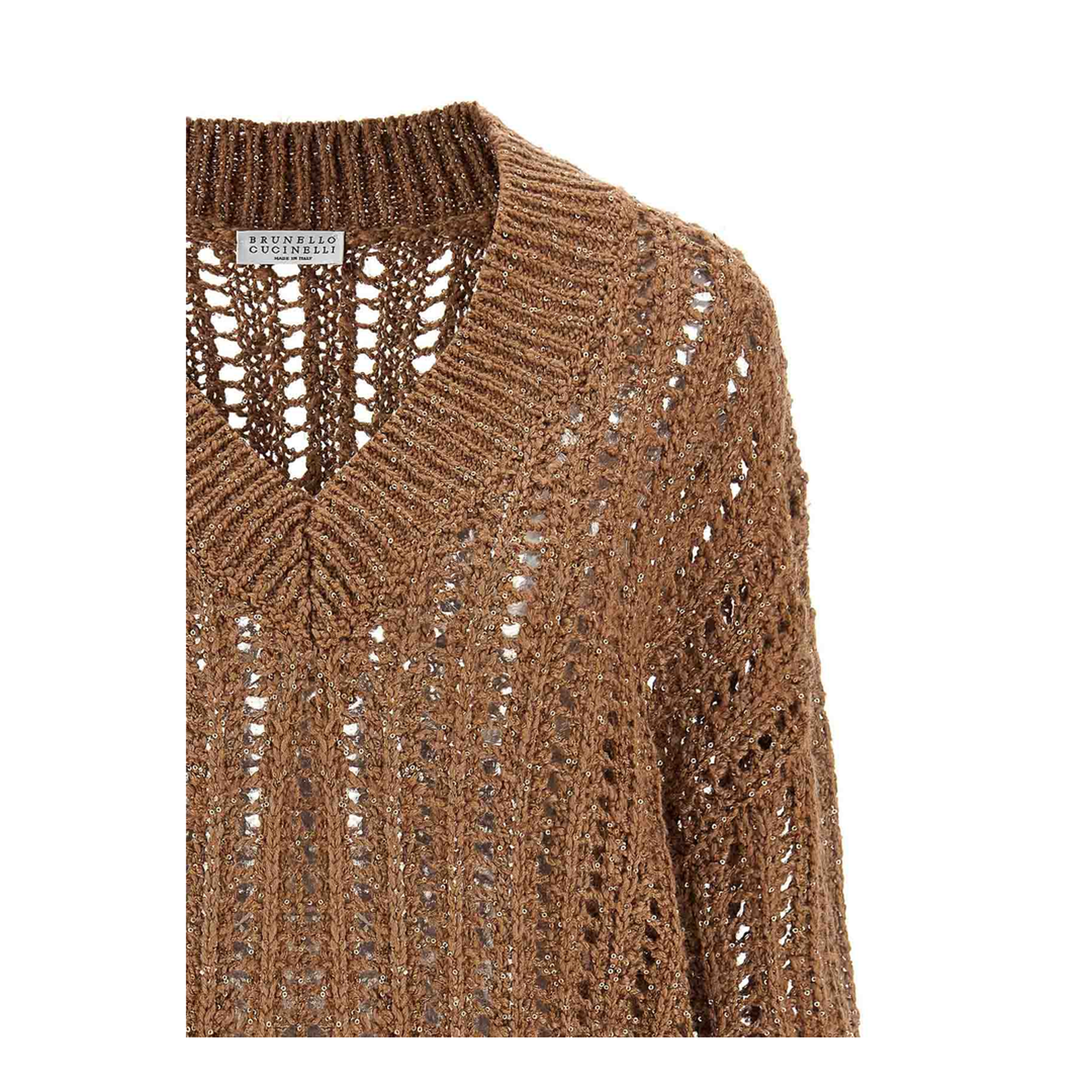 Silk and linen V-neck sweater