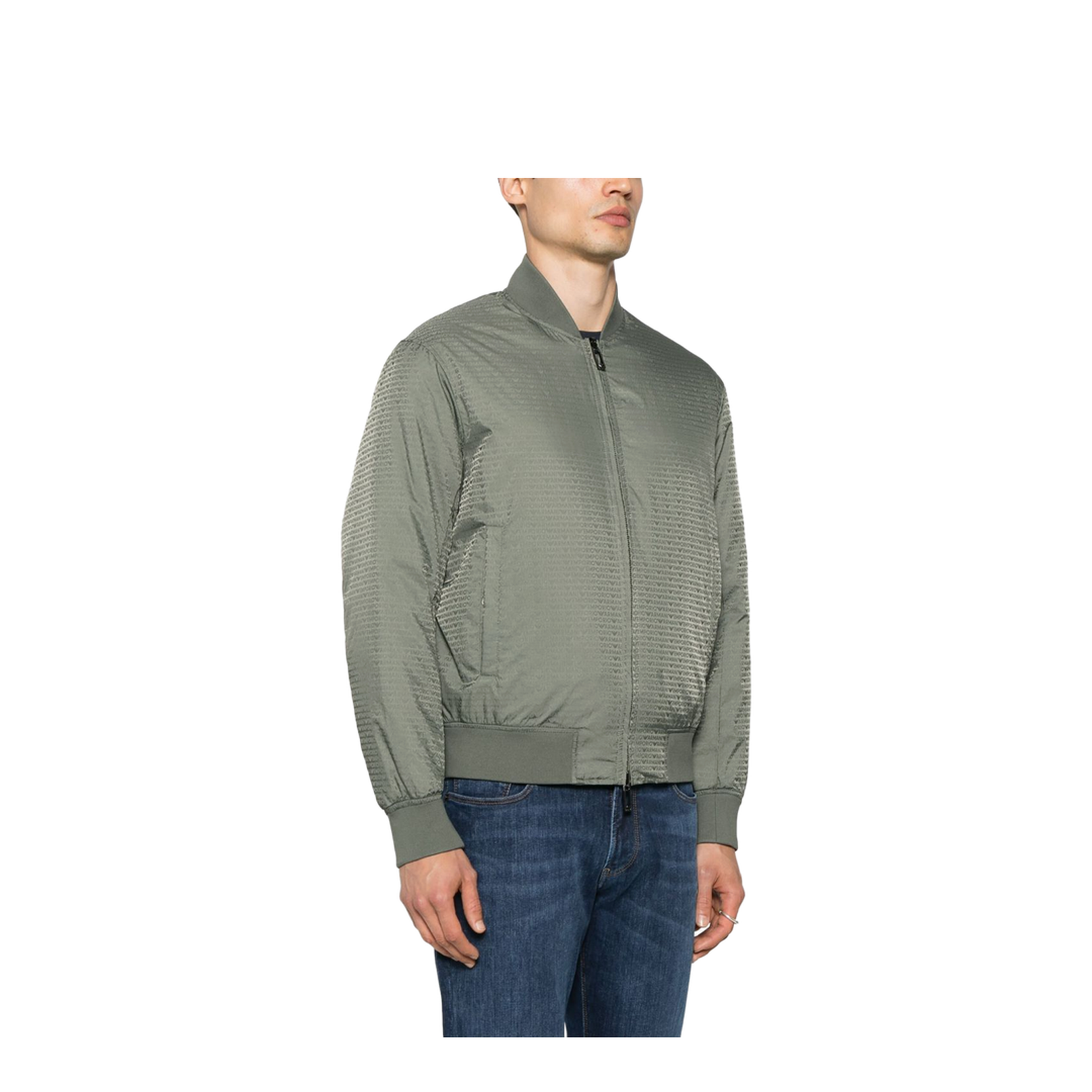 Jacquard Nylon Bomber Jacket