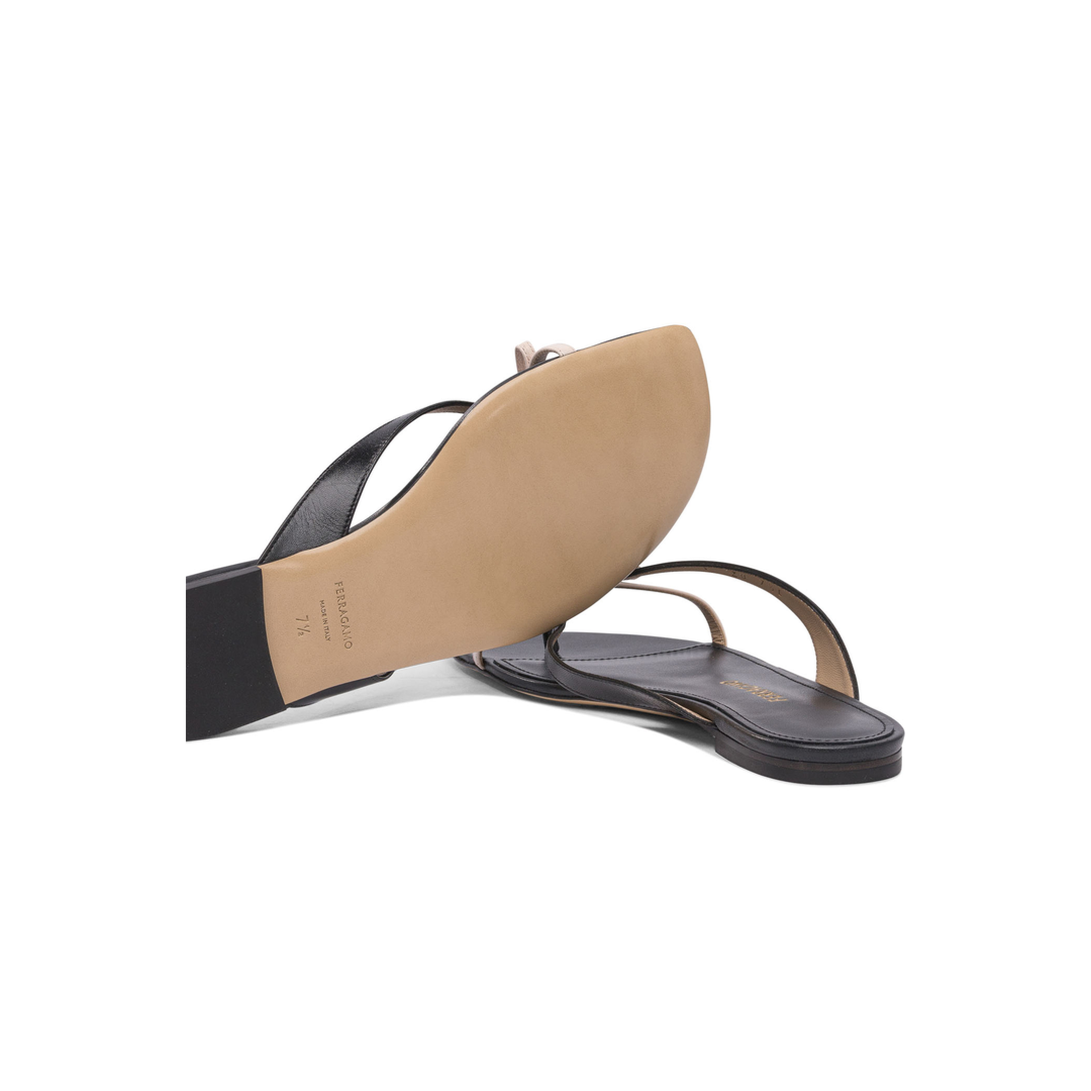 MAYFEYR - Ferragamo - Leather Sandals In Black - 0782901