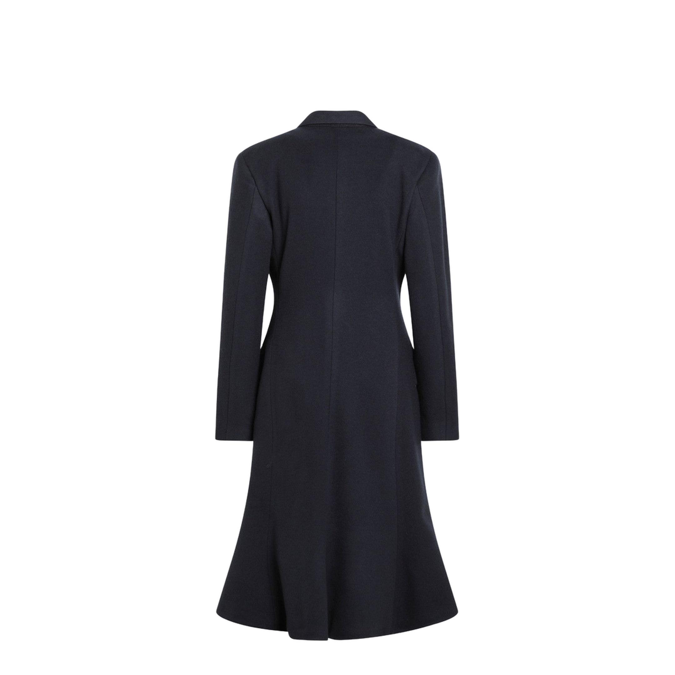 Double-breasted Godet Midi Wool Coat