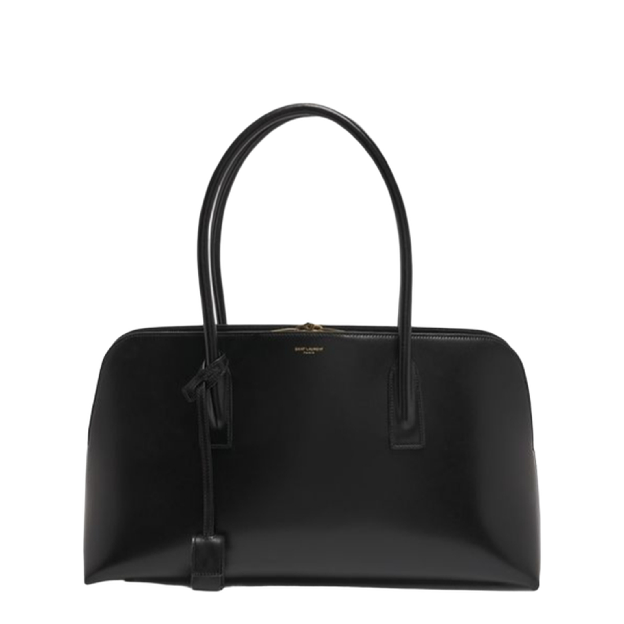 Black Leather Shopping Bag