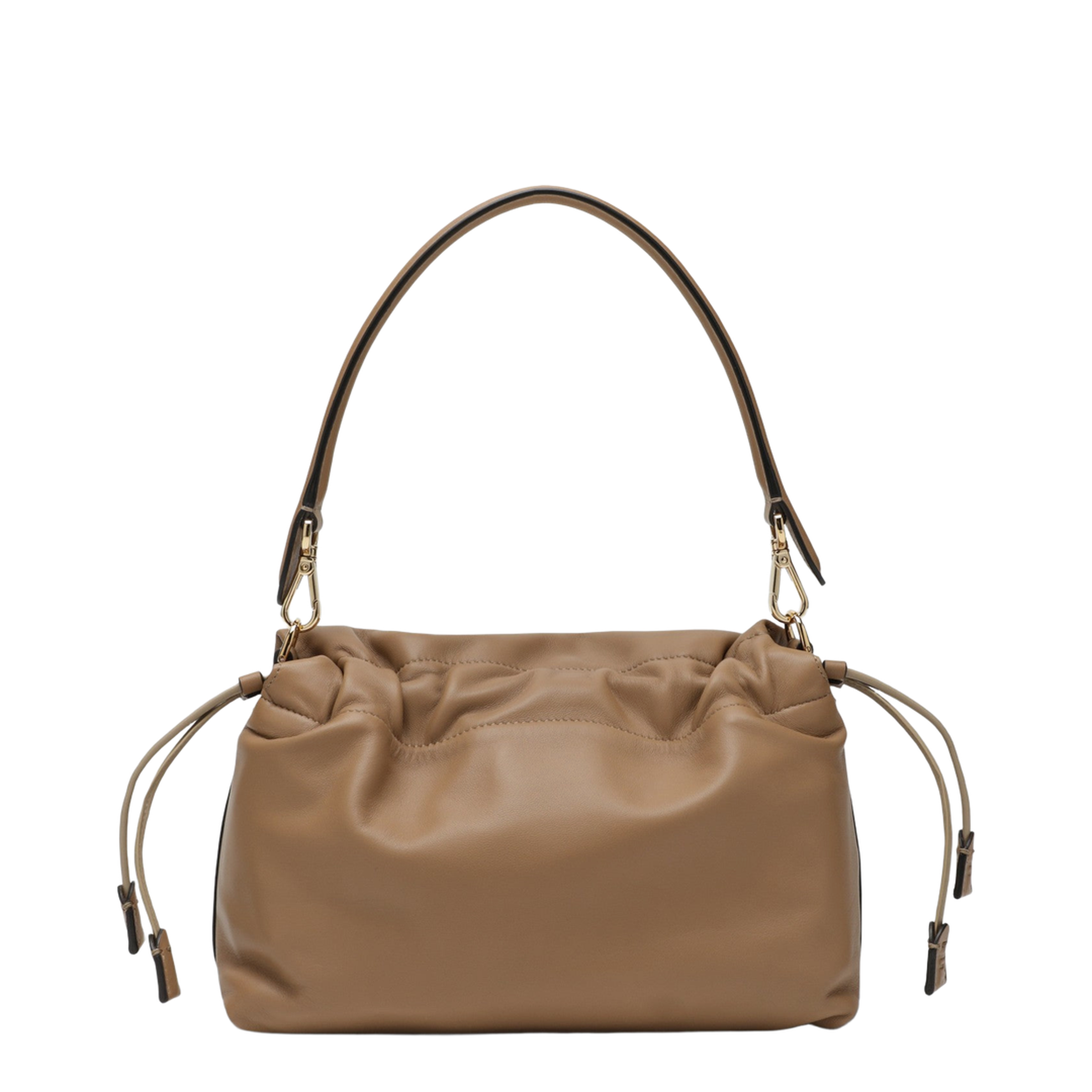 Mamma Baguette Medium Leather Shoulder Bag - Beige