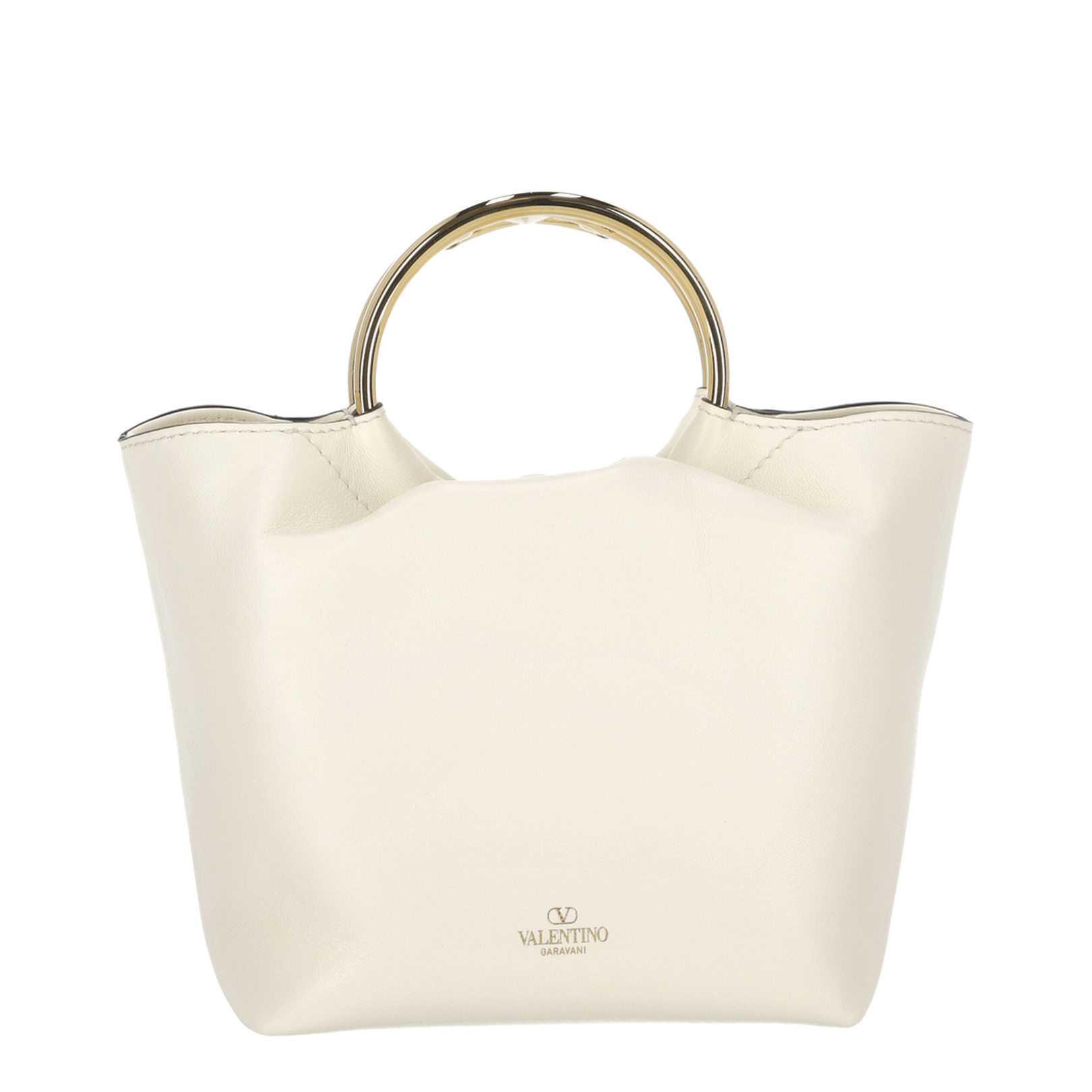Ivory leather bucket bag