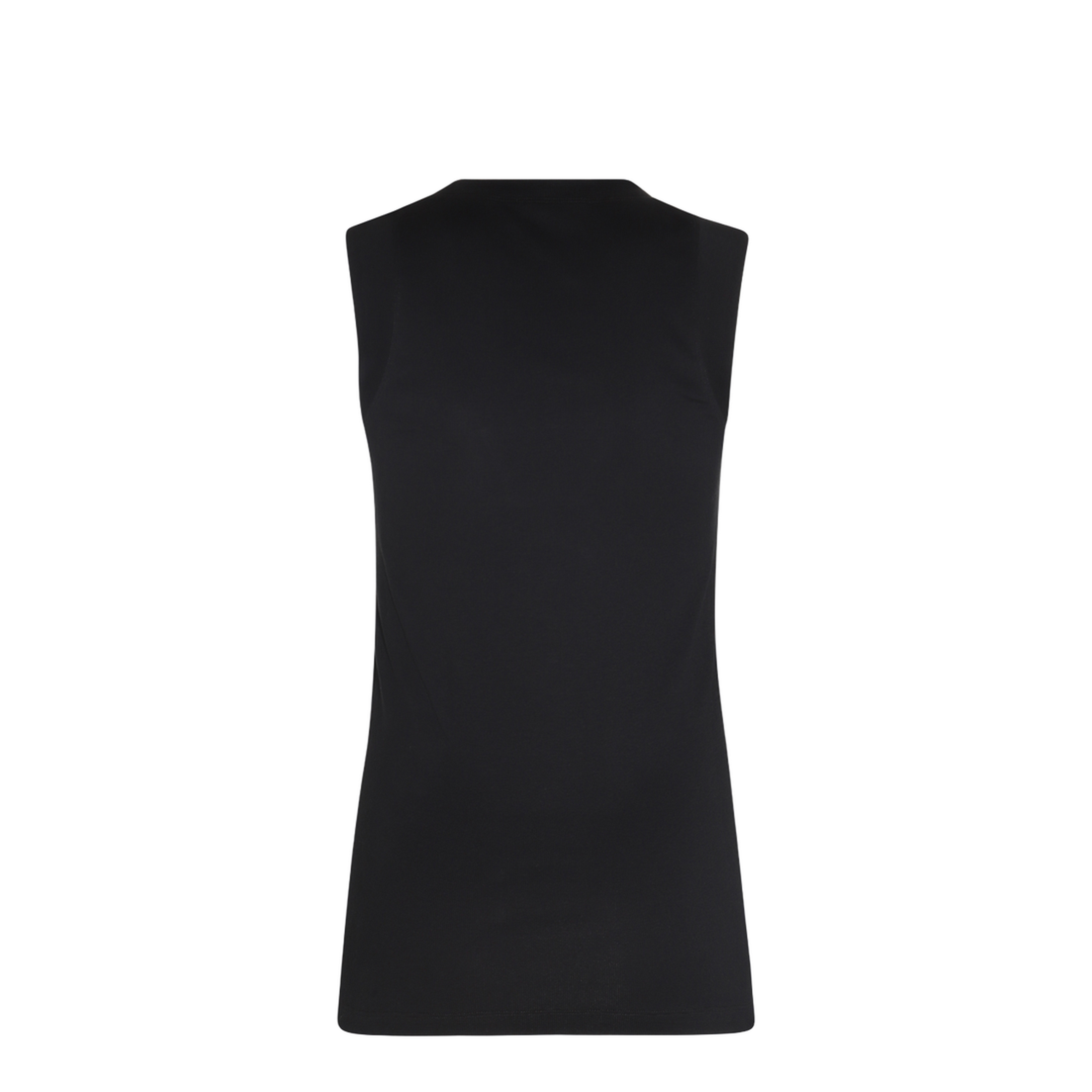 Black Cotton Blend Tank Top