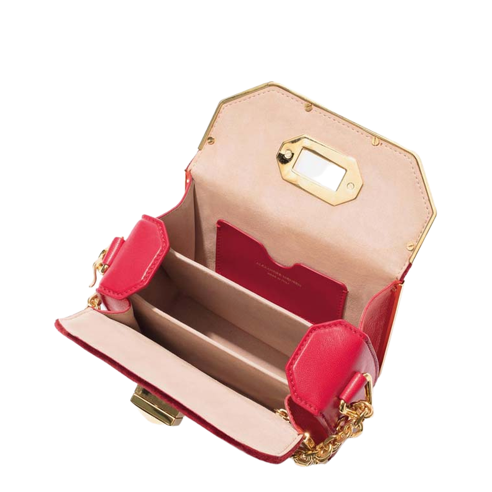 Shoulder Bag with Flap and Chain