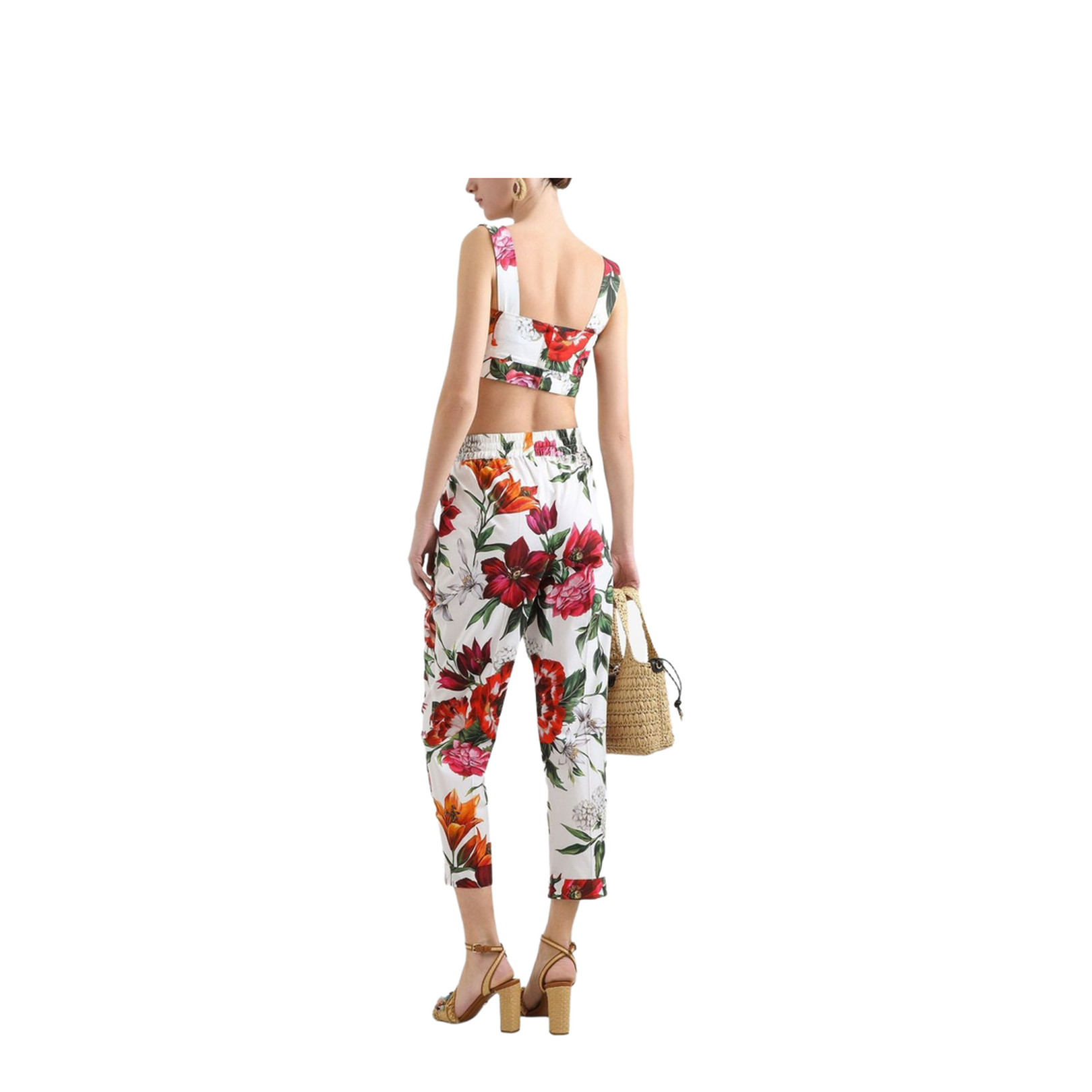 Flower-print Poplin Top