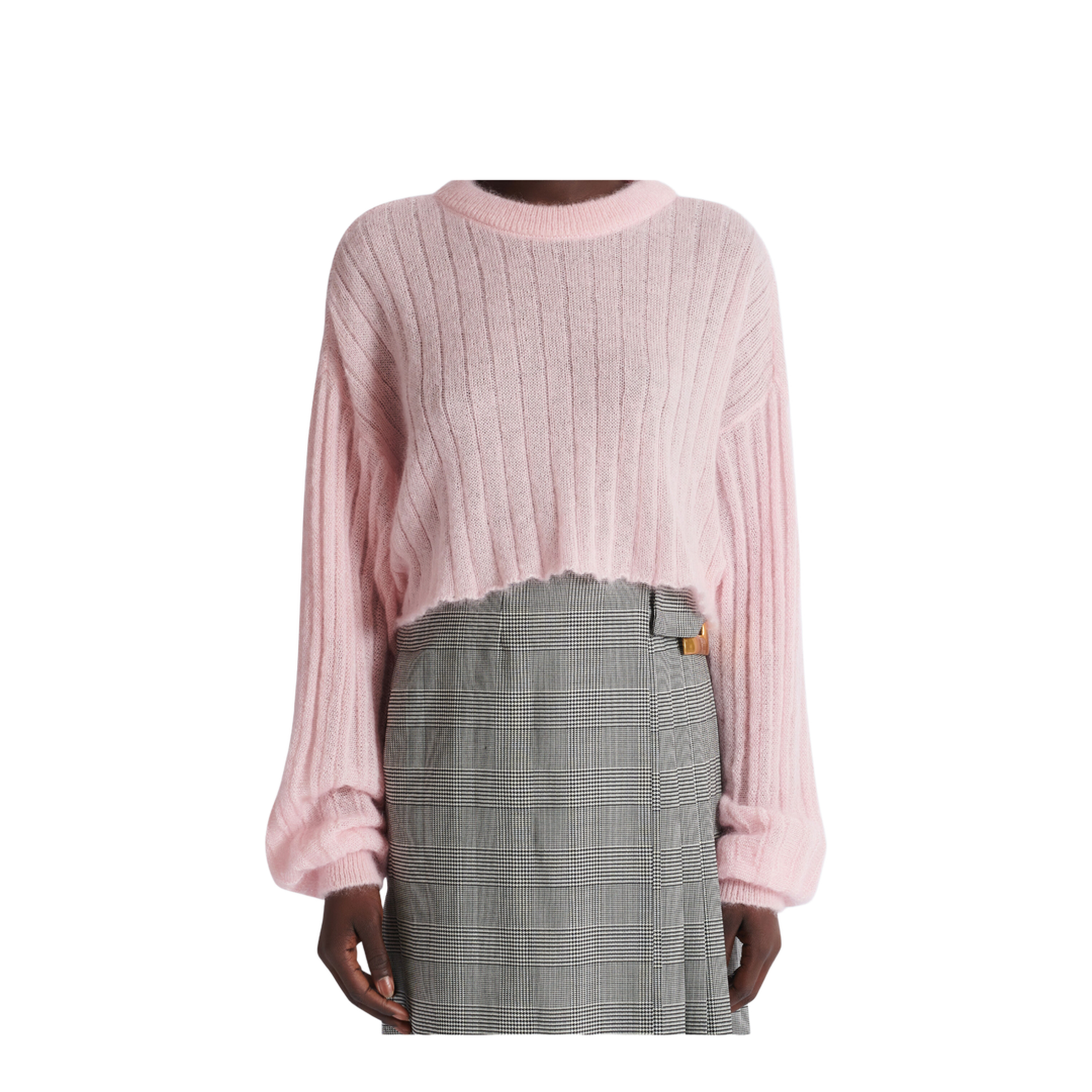 Cropped Mohair Sweater Pink