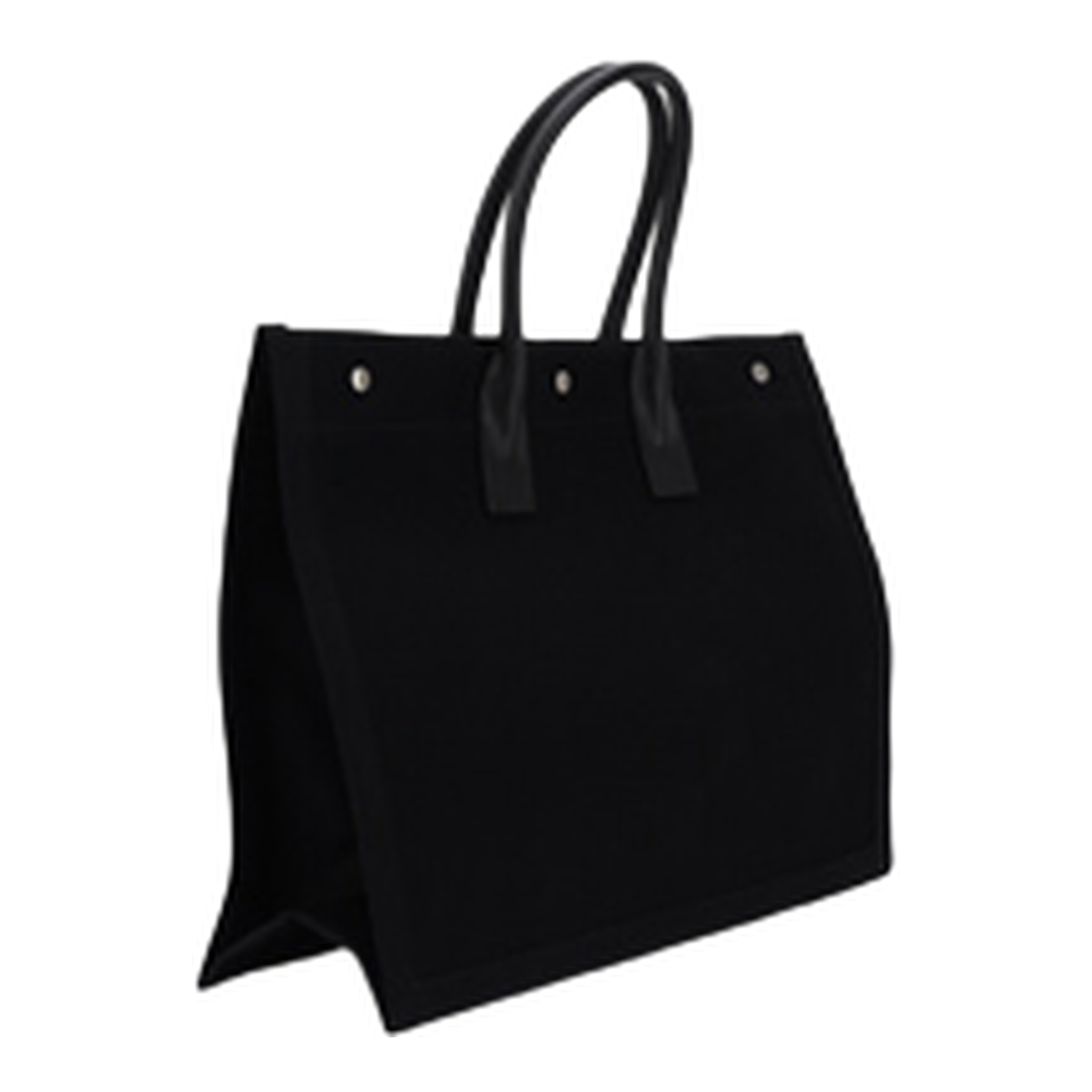 Rive Gauche Large Canvas Shopper Bags - Black