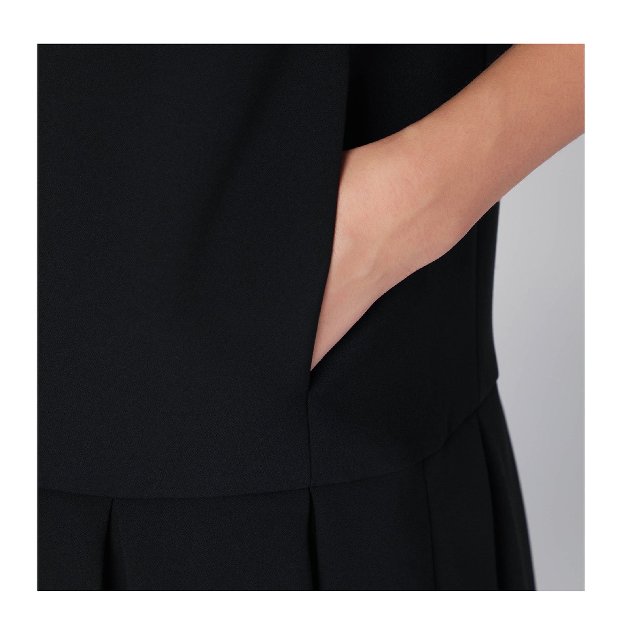 Black Mini Dress with Pleats