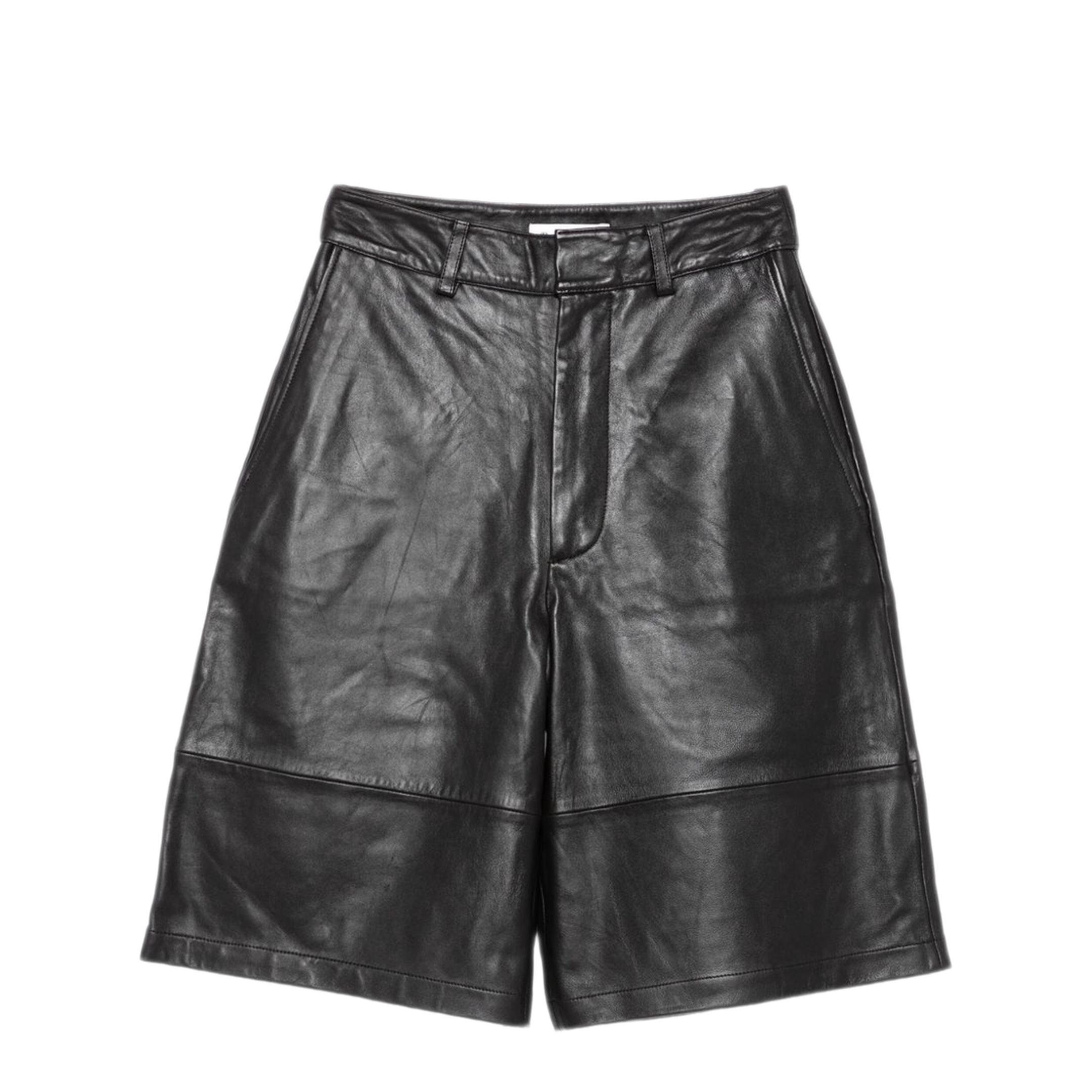 MAYFEYR - THE FRANKIE SHOP - Brown Leather Bermuda Shorts - SHFS21089201DARKBROWN
