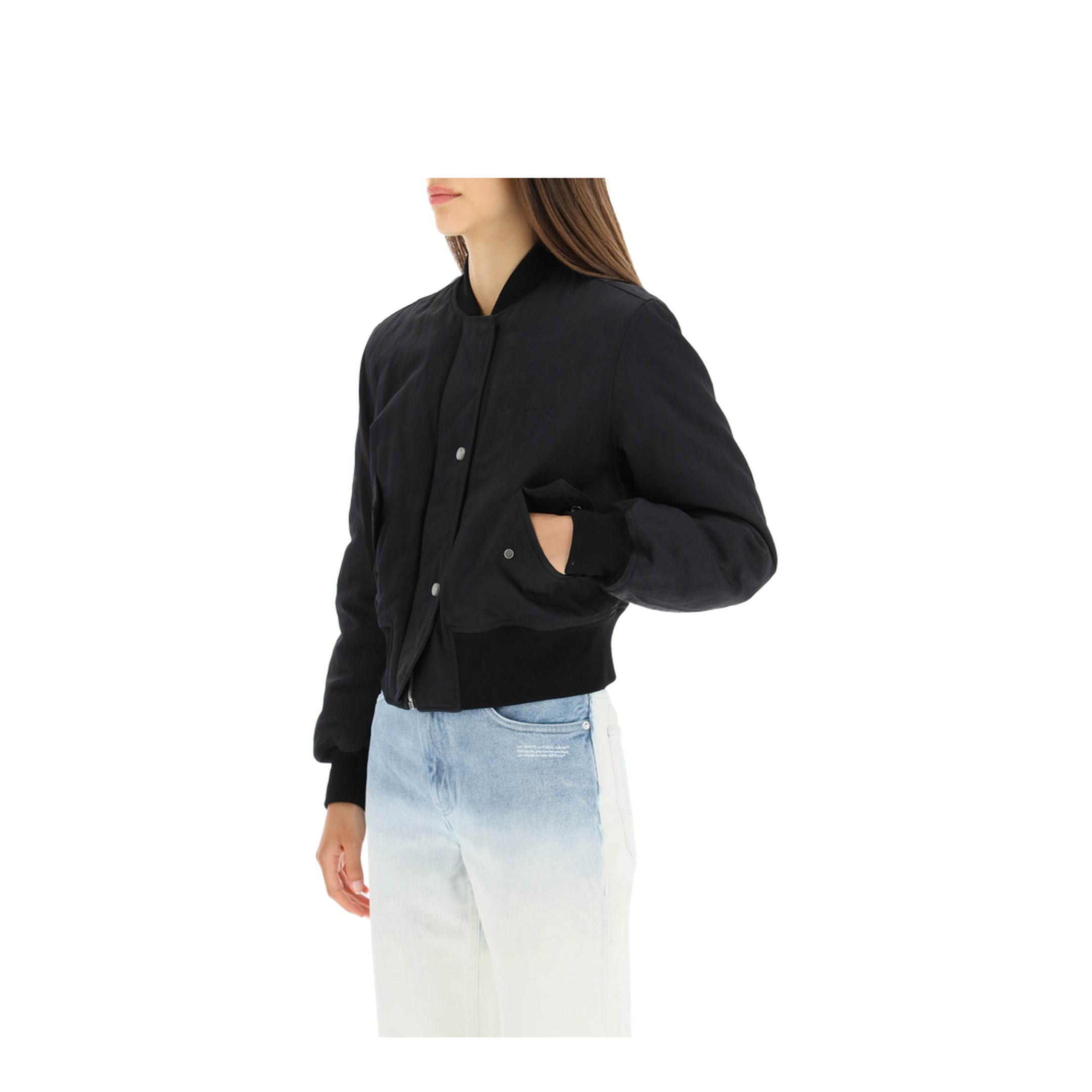 MAYFEYR - Off-White - Bomber With Logo Print - OWEH017F21FAB0011000