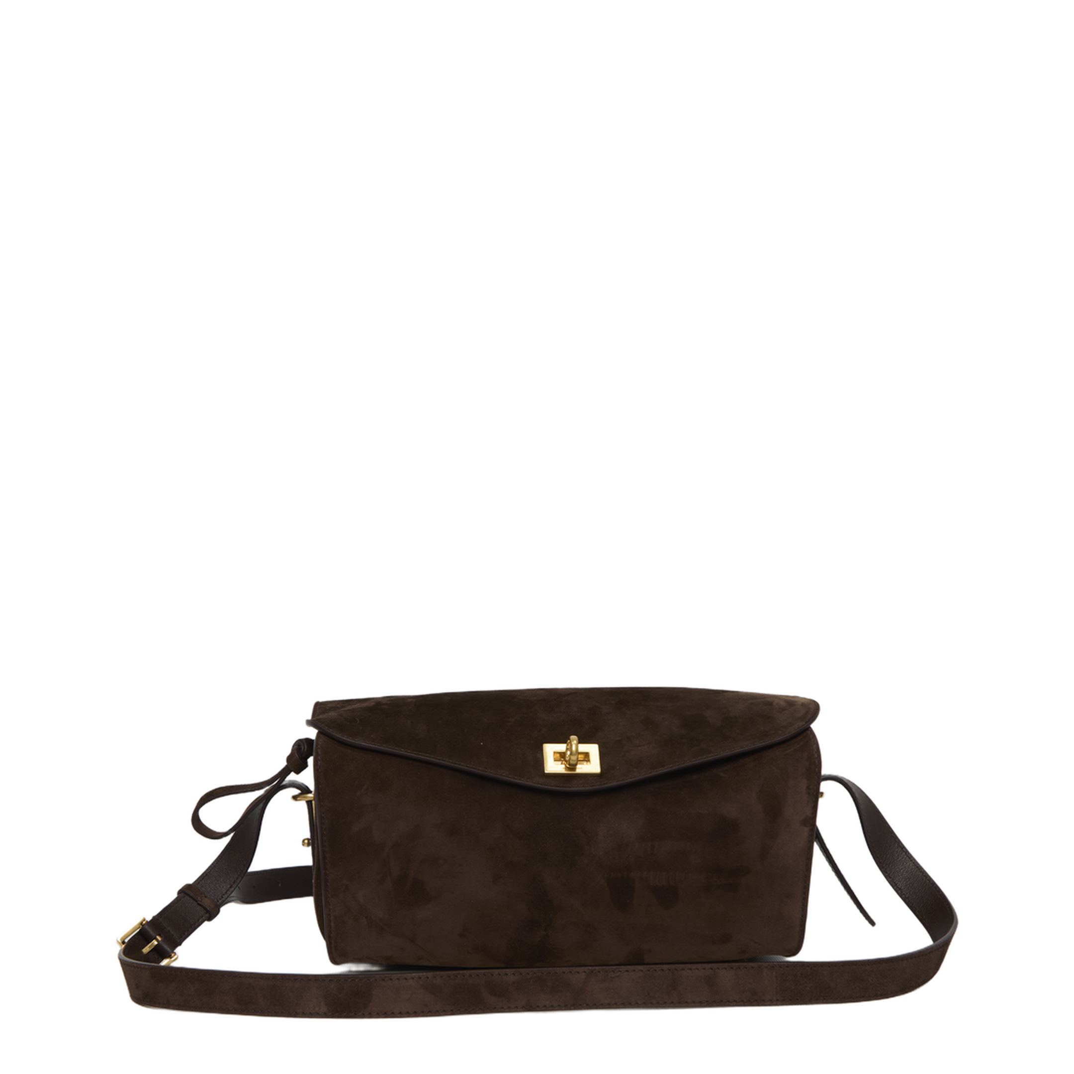 Le 7 Medium Suede Calfskin Shoulder Bag - Moka/Ruby