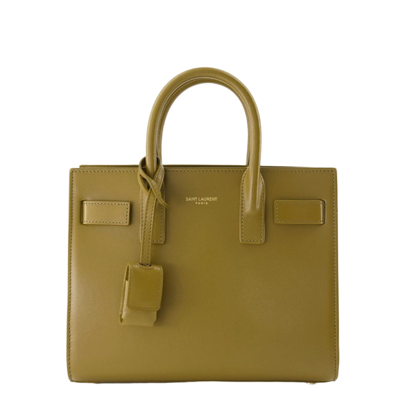 Khaki Leather Nano Sac De Jour Handbag