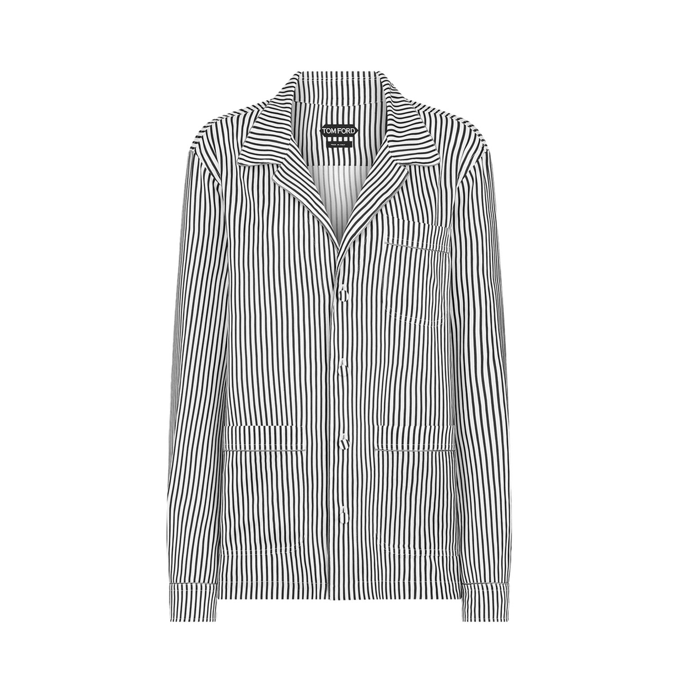 MAYFEYR - Tom Ford - Striped Silk Pj Shirt With Piping - CA3335FAX1712NWA
