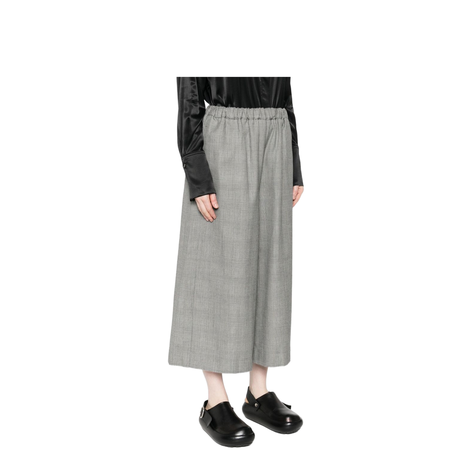Beige Checked Pattern Trousers