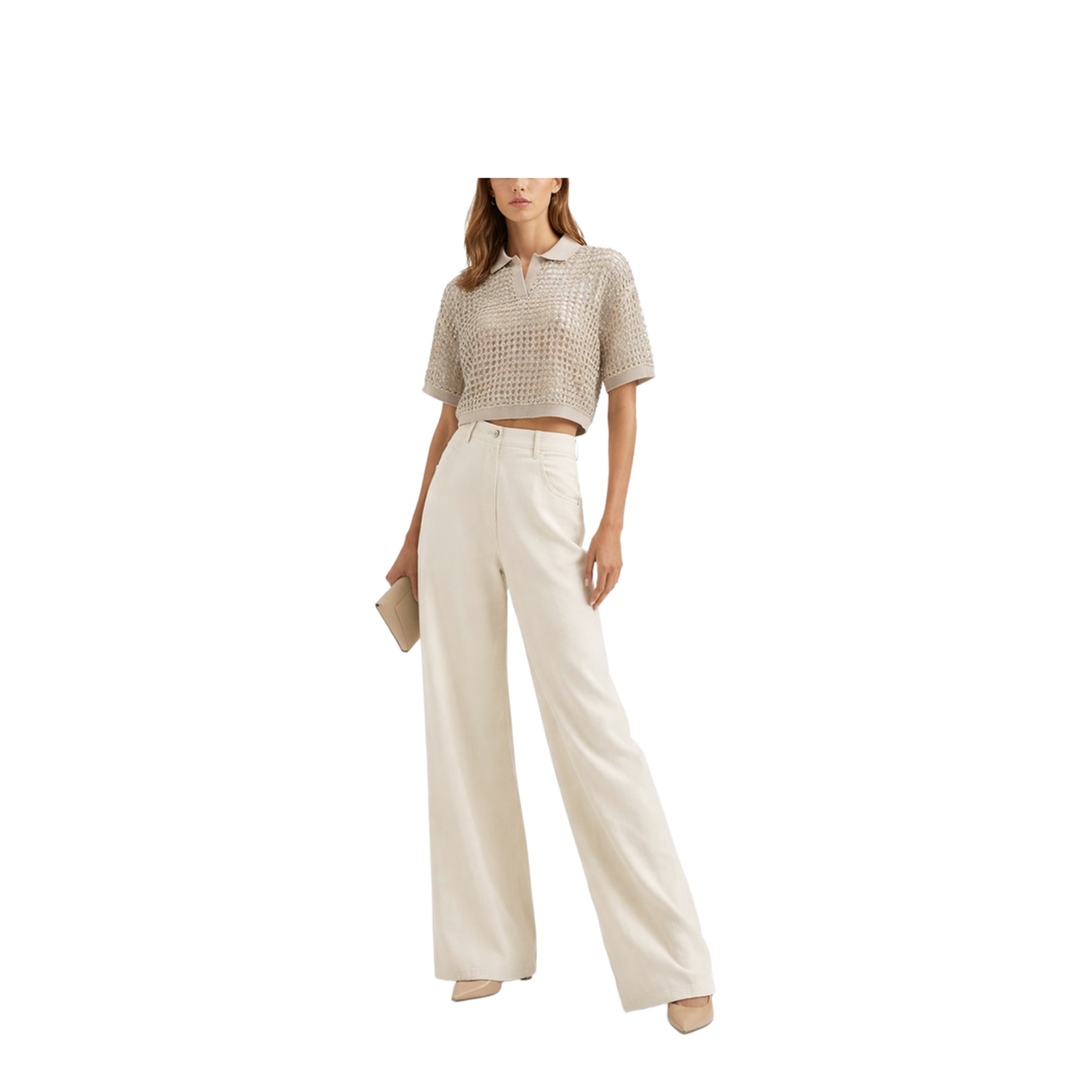 Silk and Linen Knit Polo Shirt