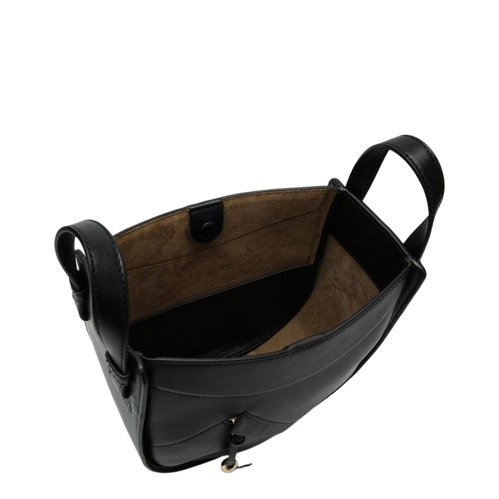 Hammock Slice Bag in Shiny Calfskin Black