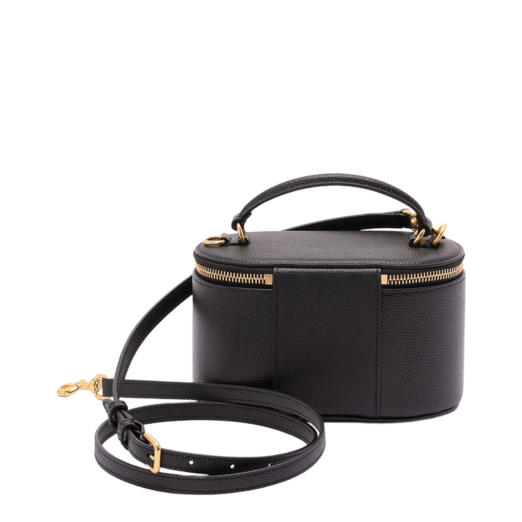 VLogo Signature Mini Vanity Bag Grainy Calfskin - Black