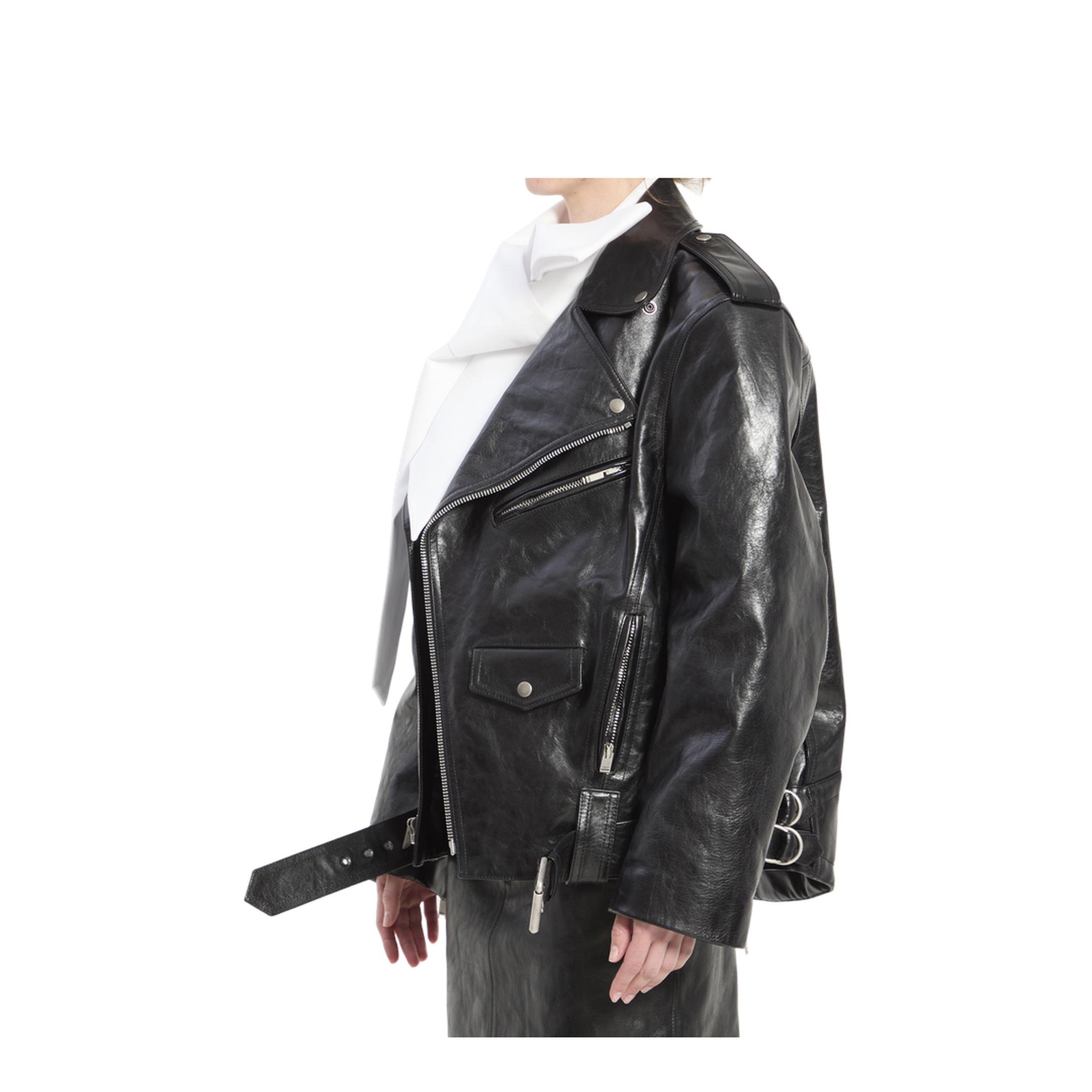 MAYFEYR - Saint Laurent - Hammered Leather Biker Jacket - 866816YCUX21703