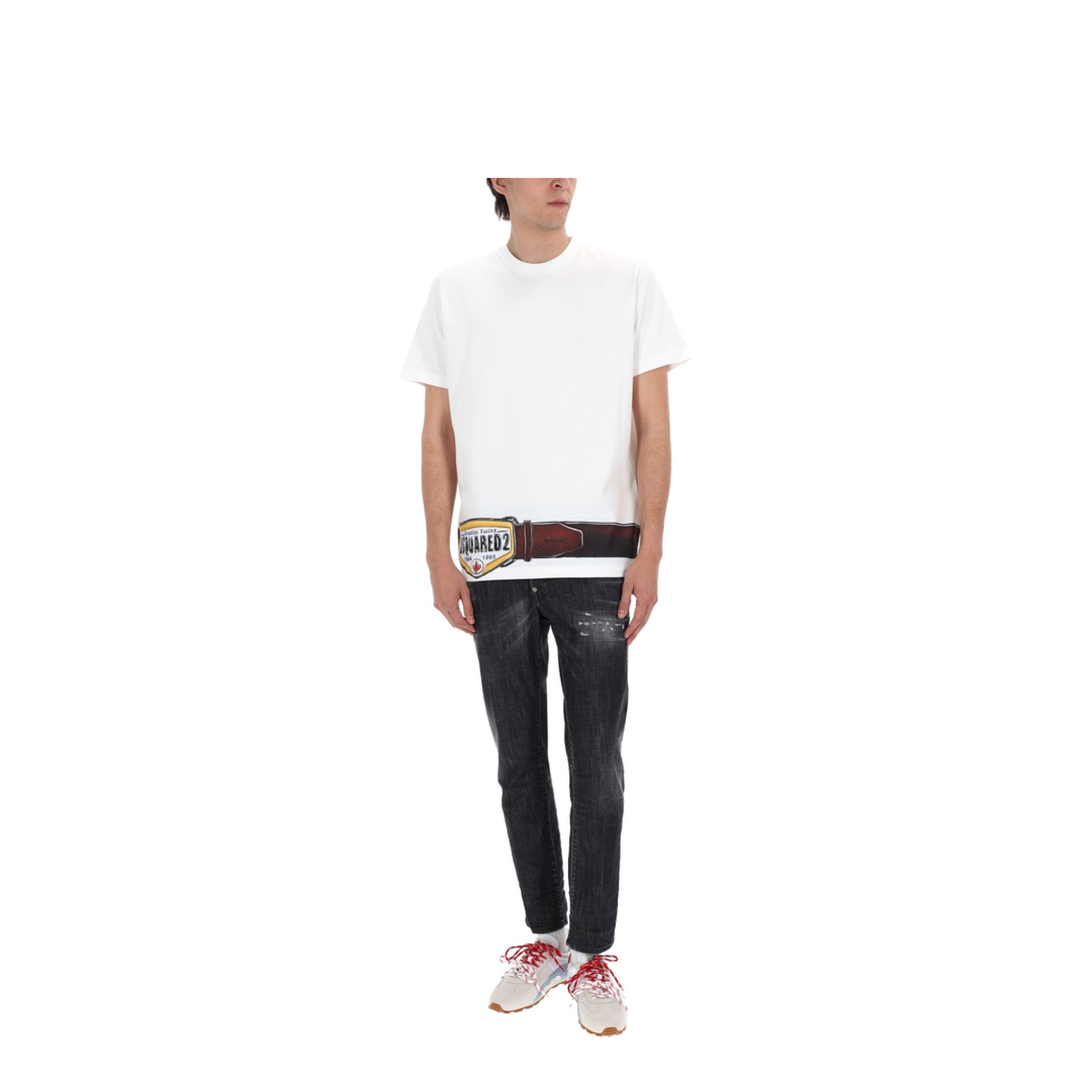 Black Washed-Effect Distressed Jeans
