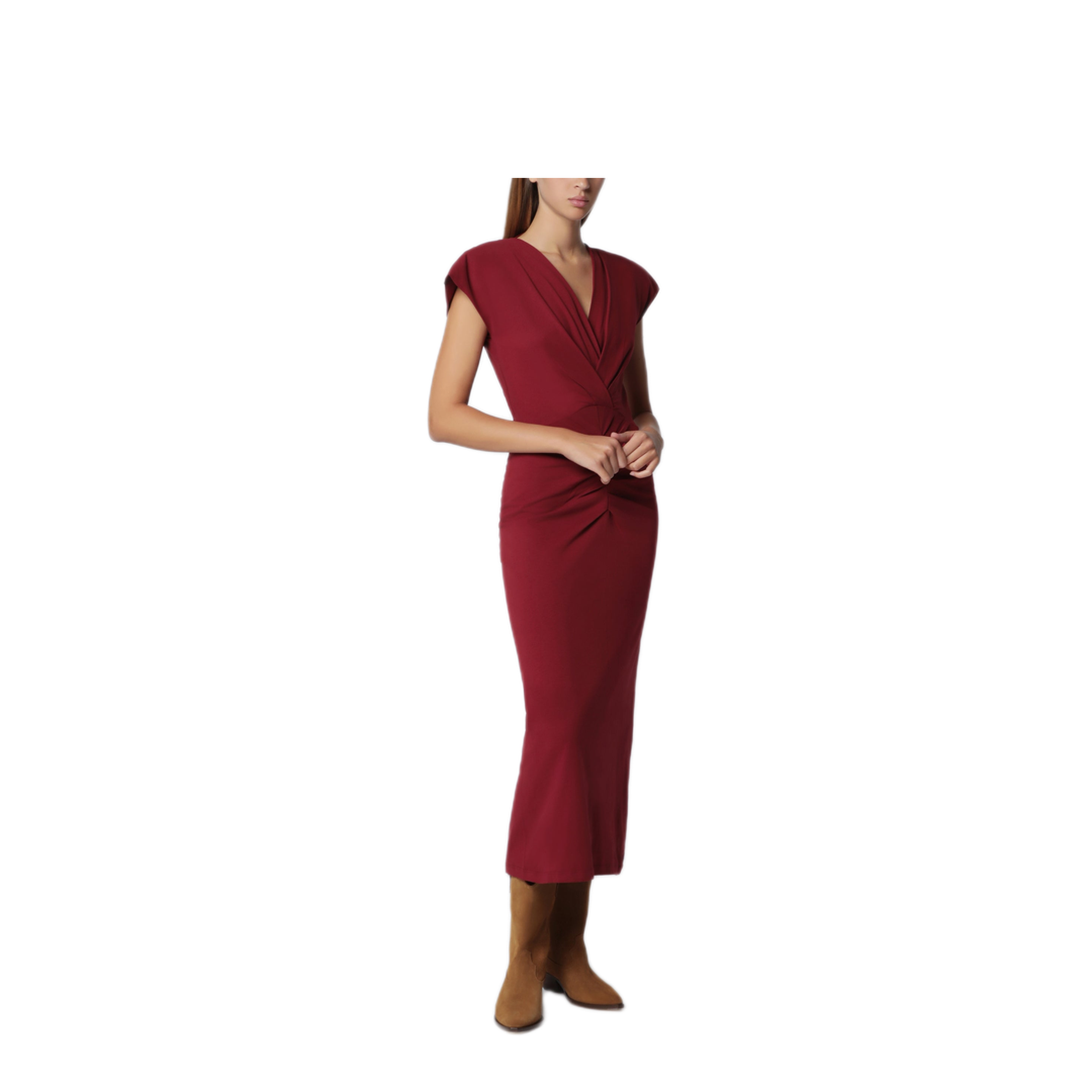 MAYFEYR - Isabel Marant - Nadra Wrap Dress In Dark Burgundy Jersey - RO1174FBA1N41I80DB