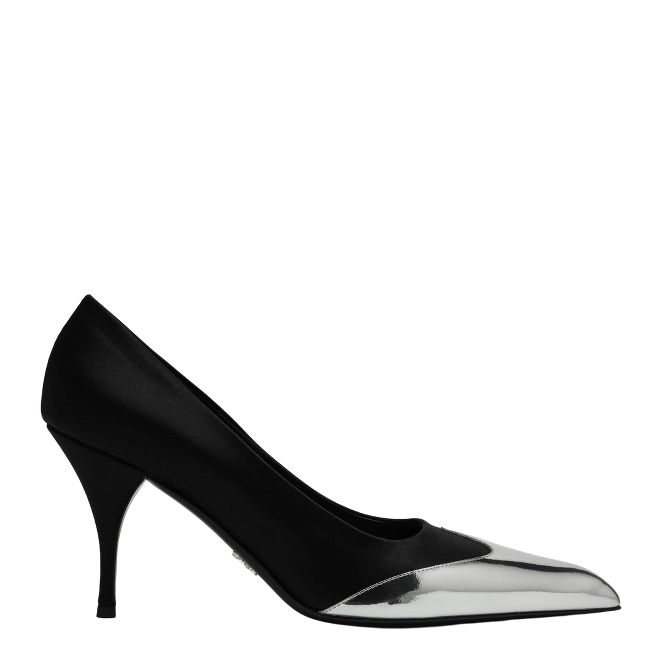 Satin and Metallic Leather Pumps