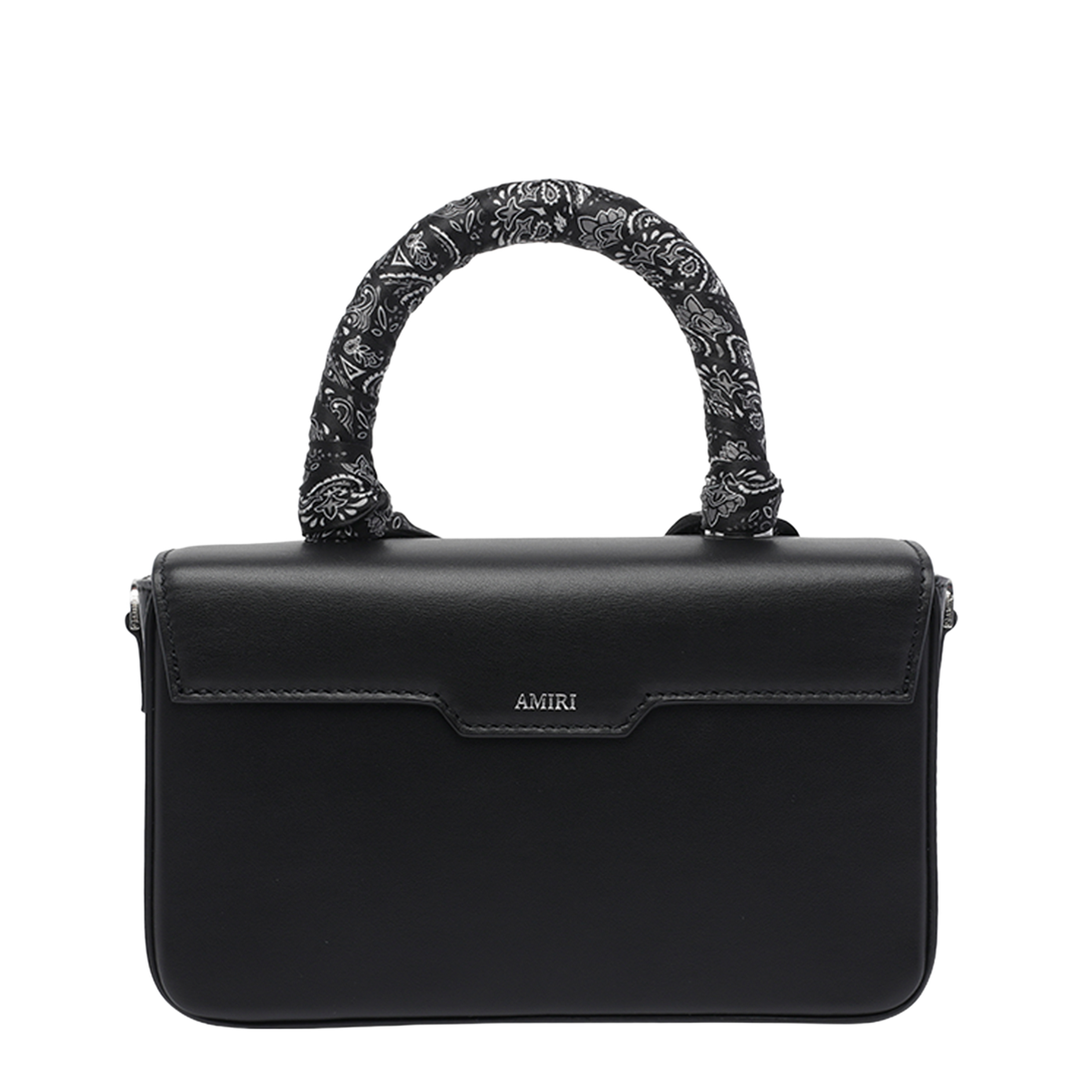 MA Micro Long Leather Handbag - Black
