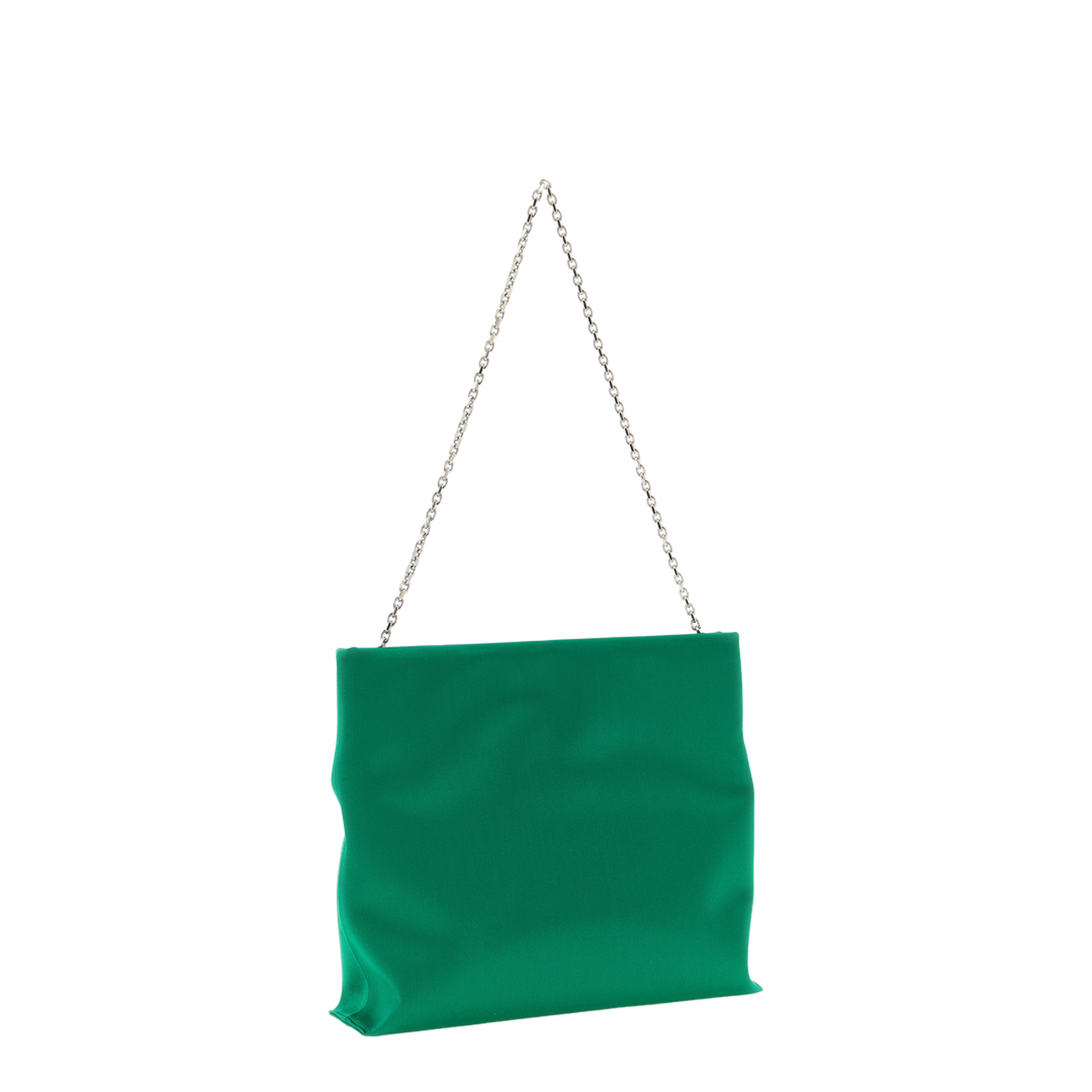 Trompette Clutch Satin Green