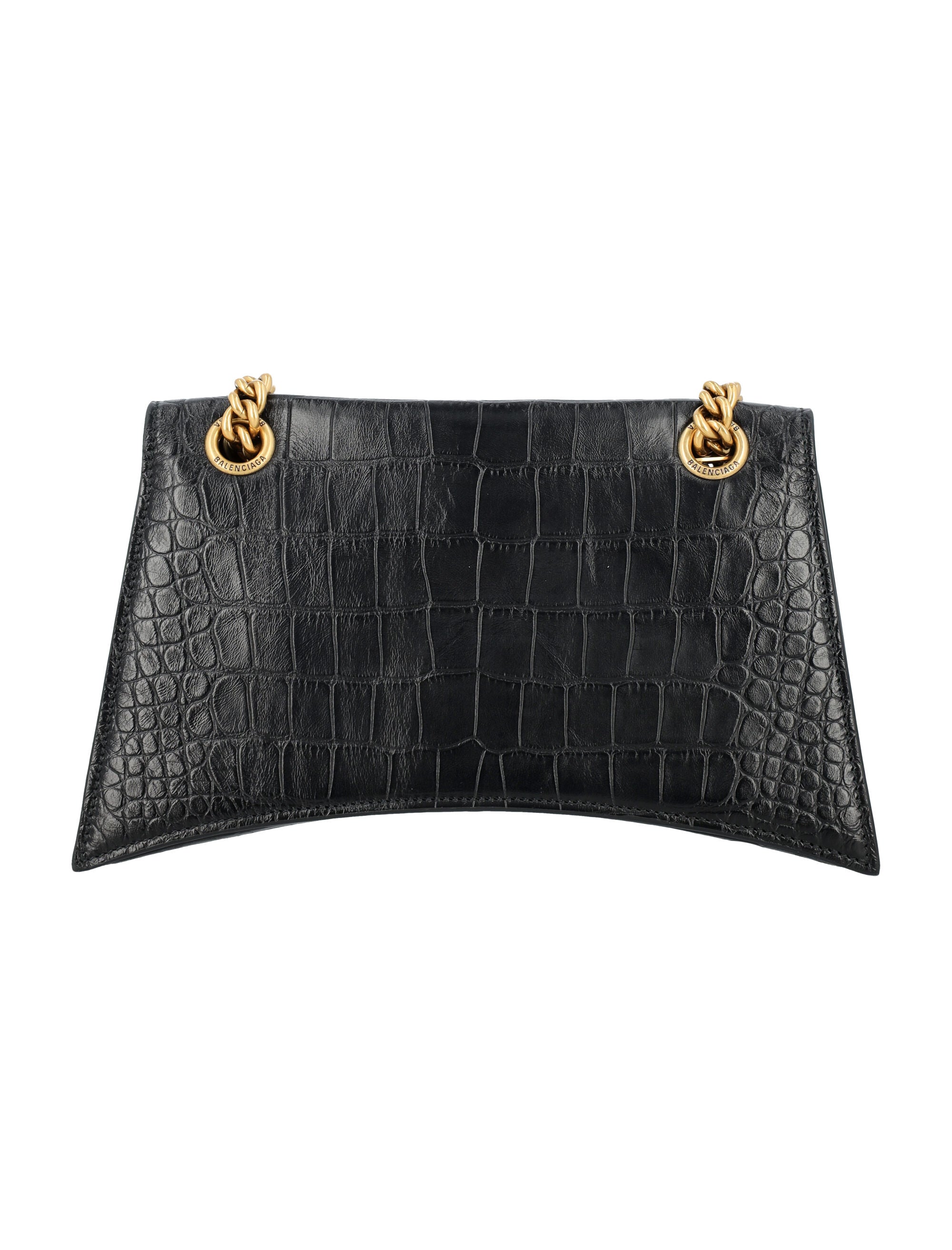 Crush Small Chain Bag Crocodile Embossed In Black