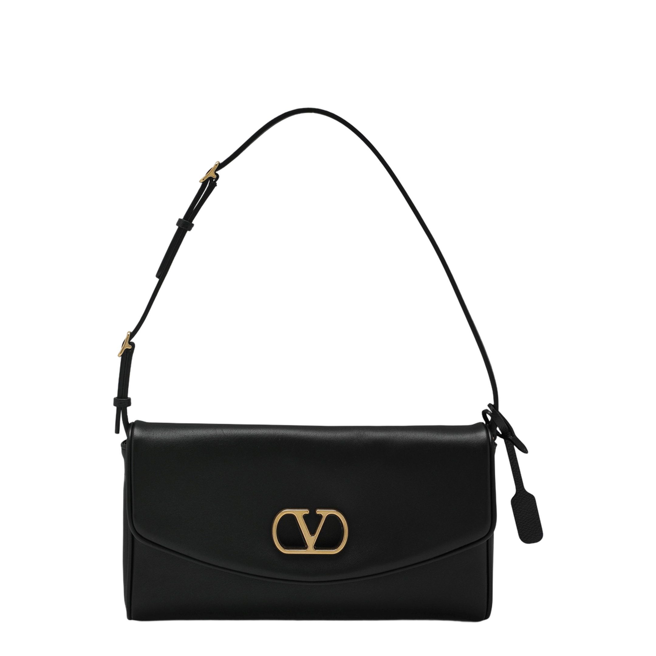 MAYFEYR - Valentino - Leather Clutch Shoulder Bag In Black - 8W0B0T31ABM0NO