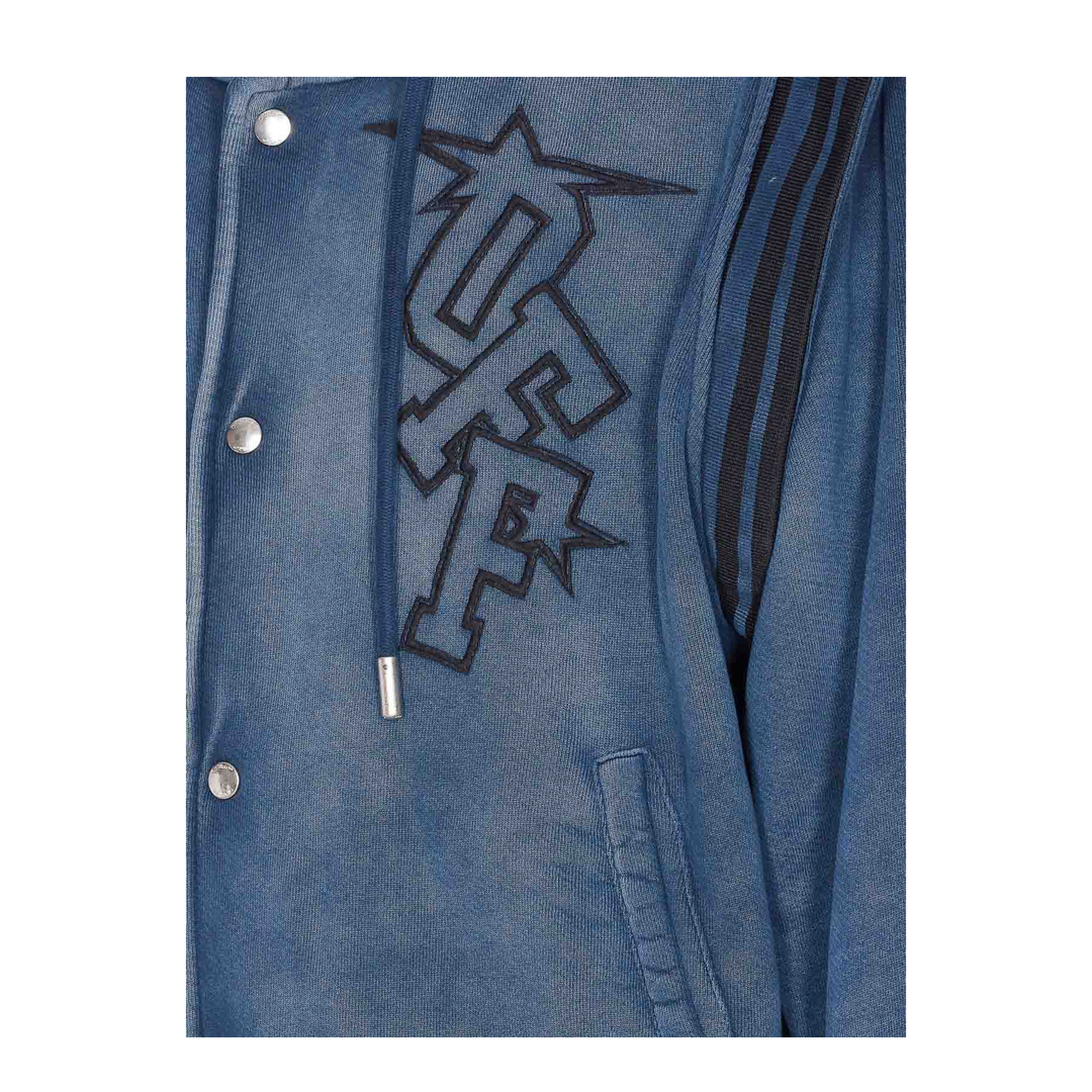 Arrow Fleece Varsity Hoodie in Vintage Dark Sapphire