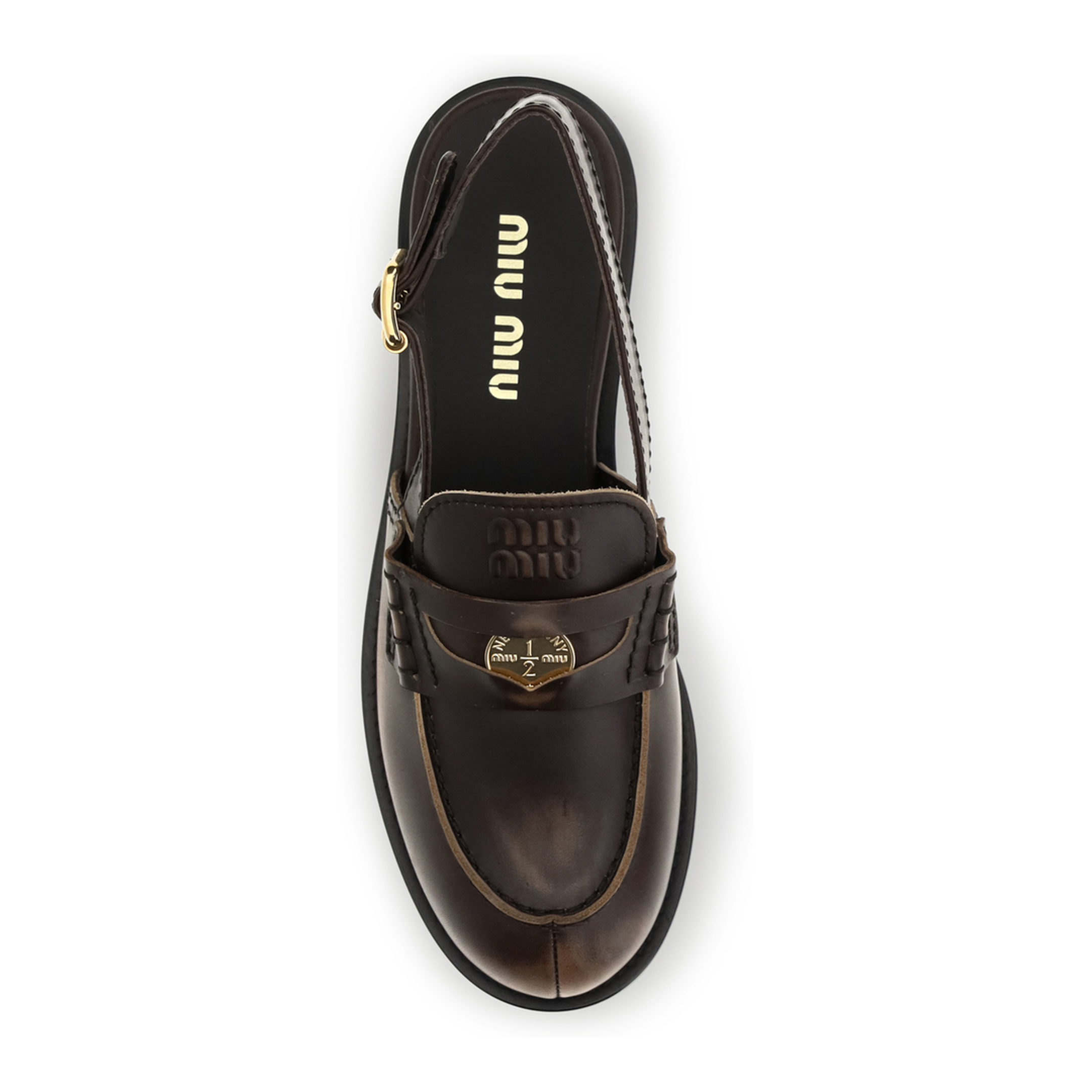 MAYFEYR - Miu Miu - Buckled Leather Loafers - 5D561EF0203G48