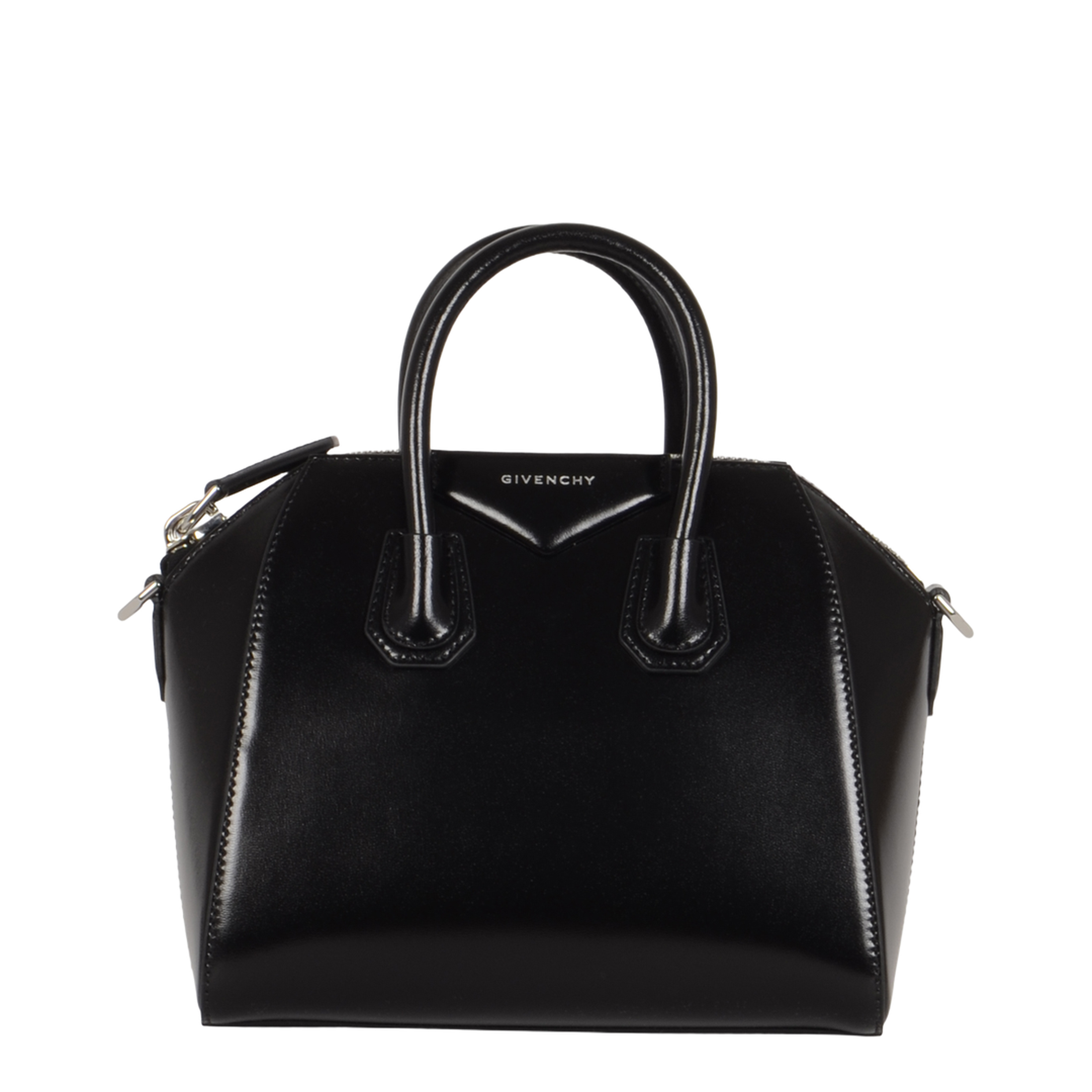 Antigona Mini Leather Shoulder Bag in Black