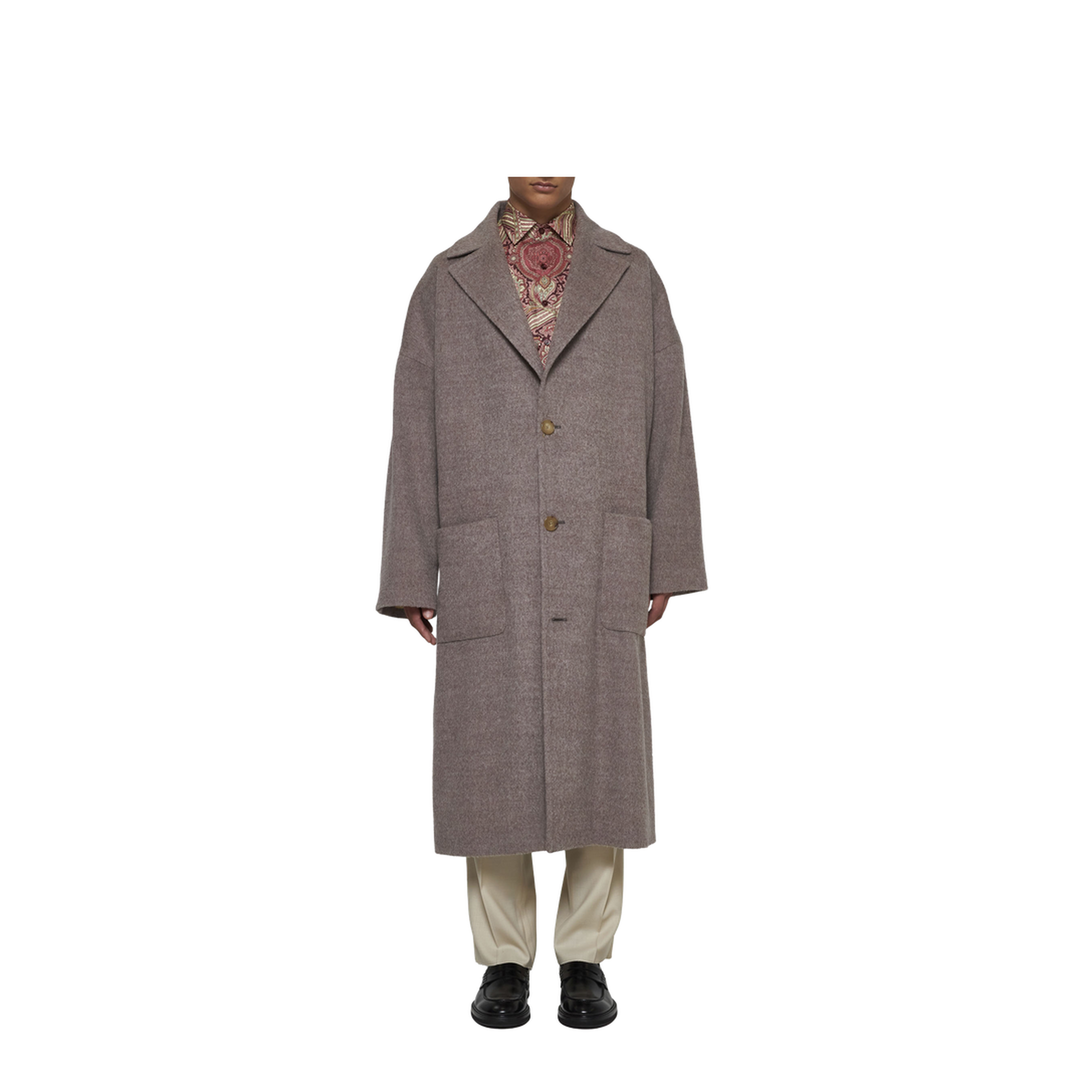 Men's Single Breasted Wool Coat
