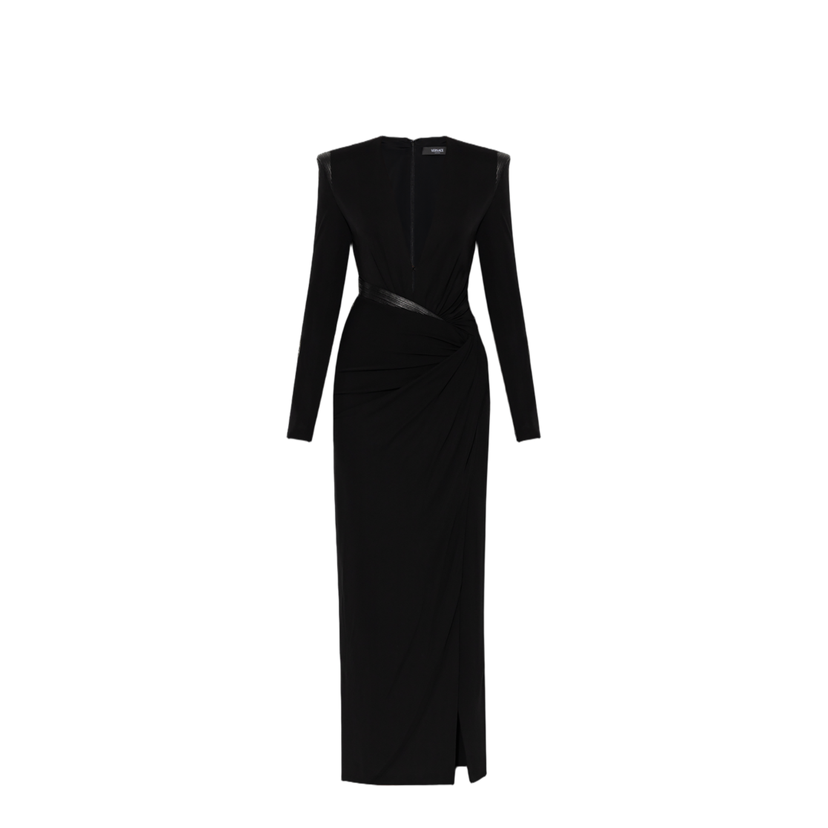 Long Dress with Leather Inserts