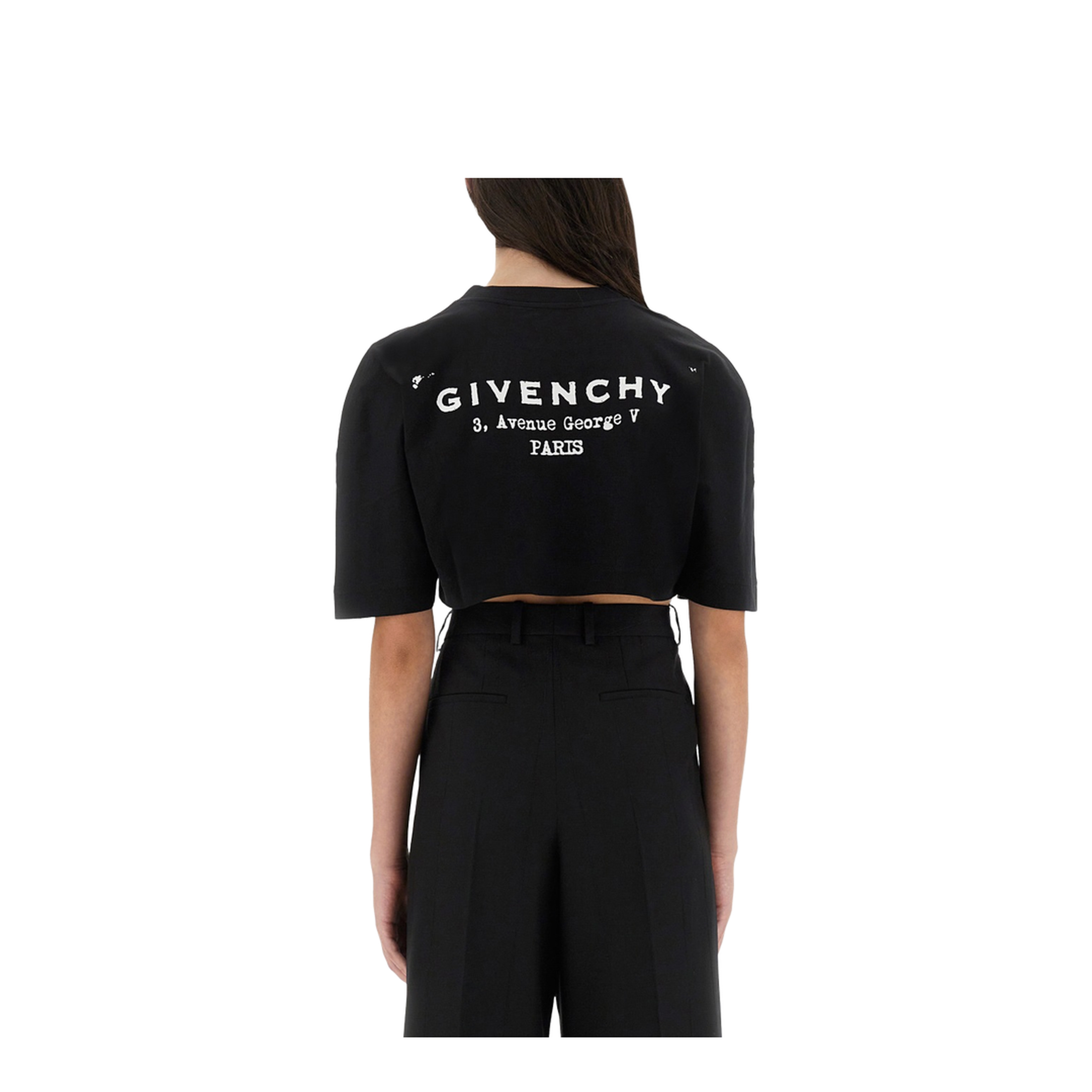 Cropped T-Shirt with Logo Print