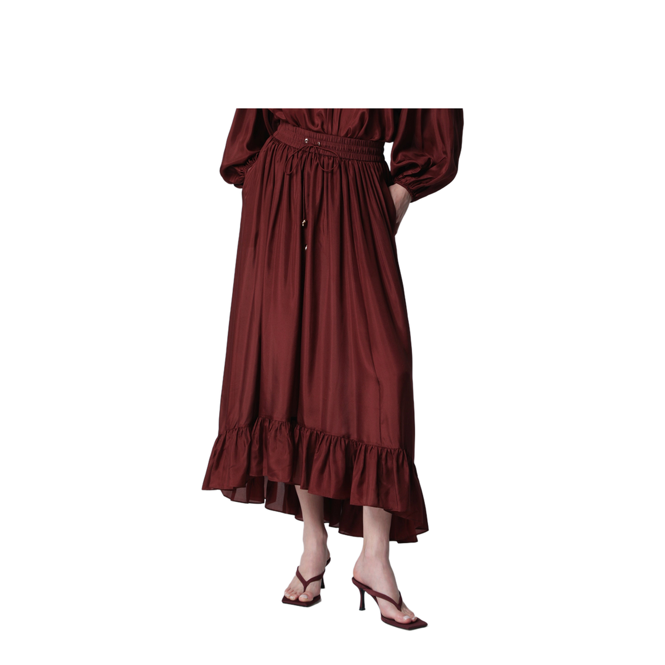 MAYFEYR - Zimmermann - Aster Maxi Skirt In Merlot - 8440SSS261SIME