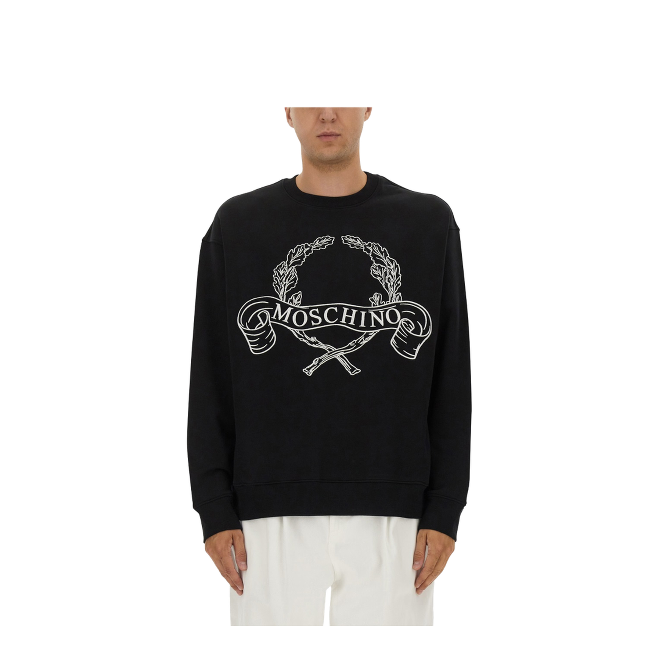 Sweatshirt with Laurel Crown Logo Embroidery