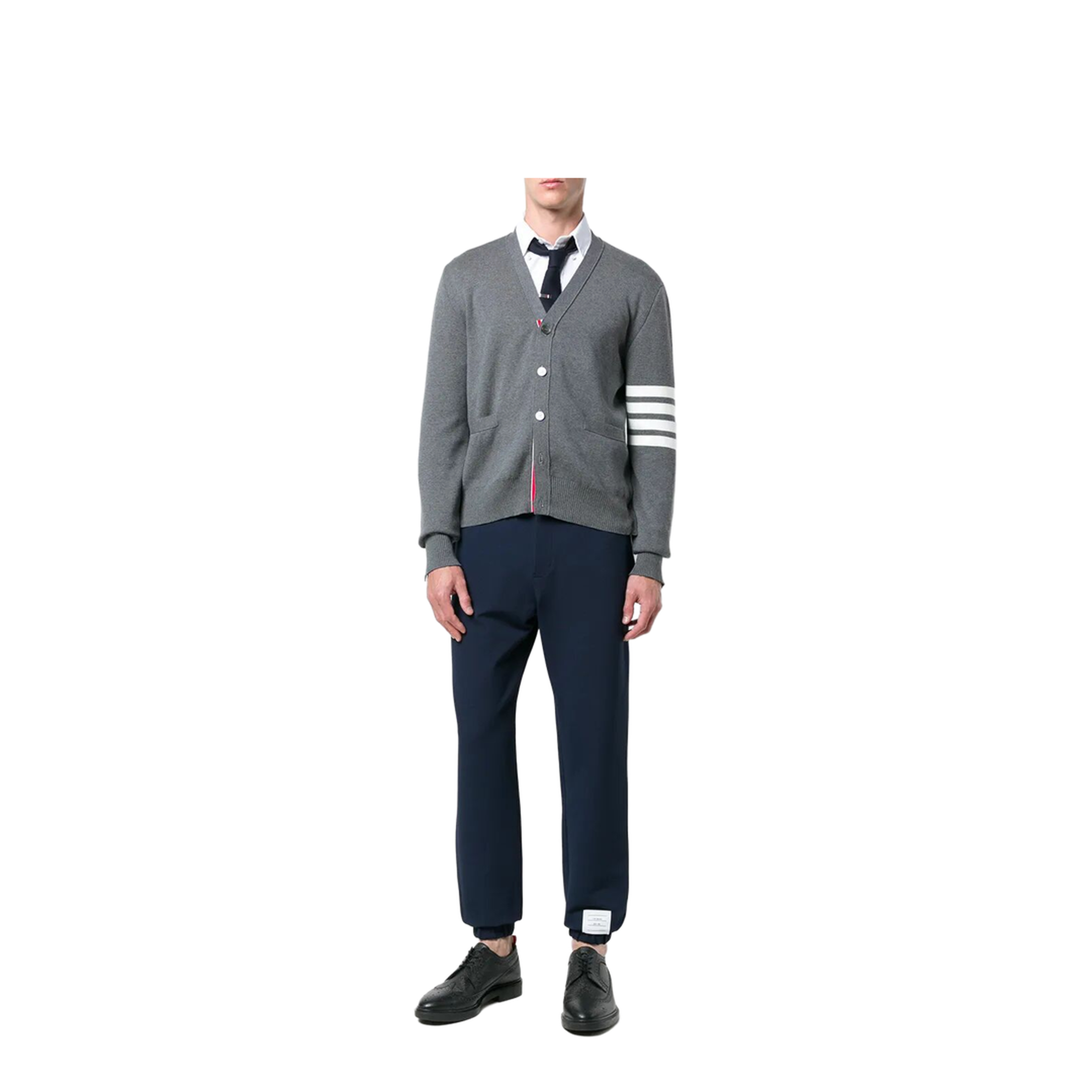 MAYFEYR - Thom Browne - 4-Bar V-Neck Cotton Cardigan - MKC171A00219