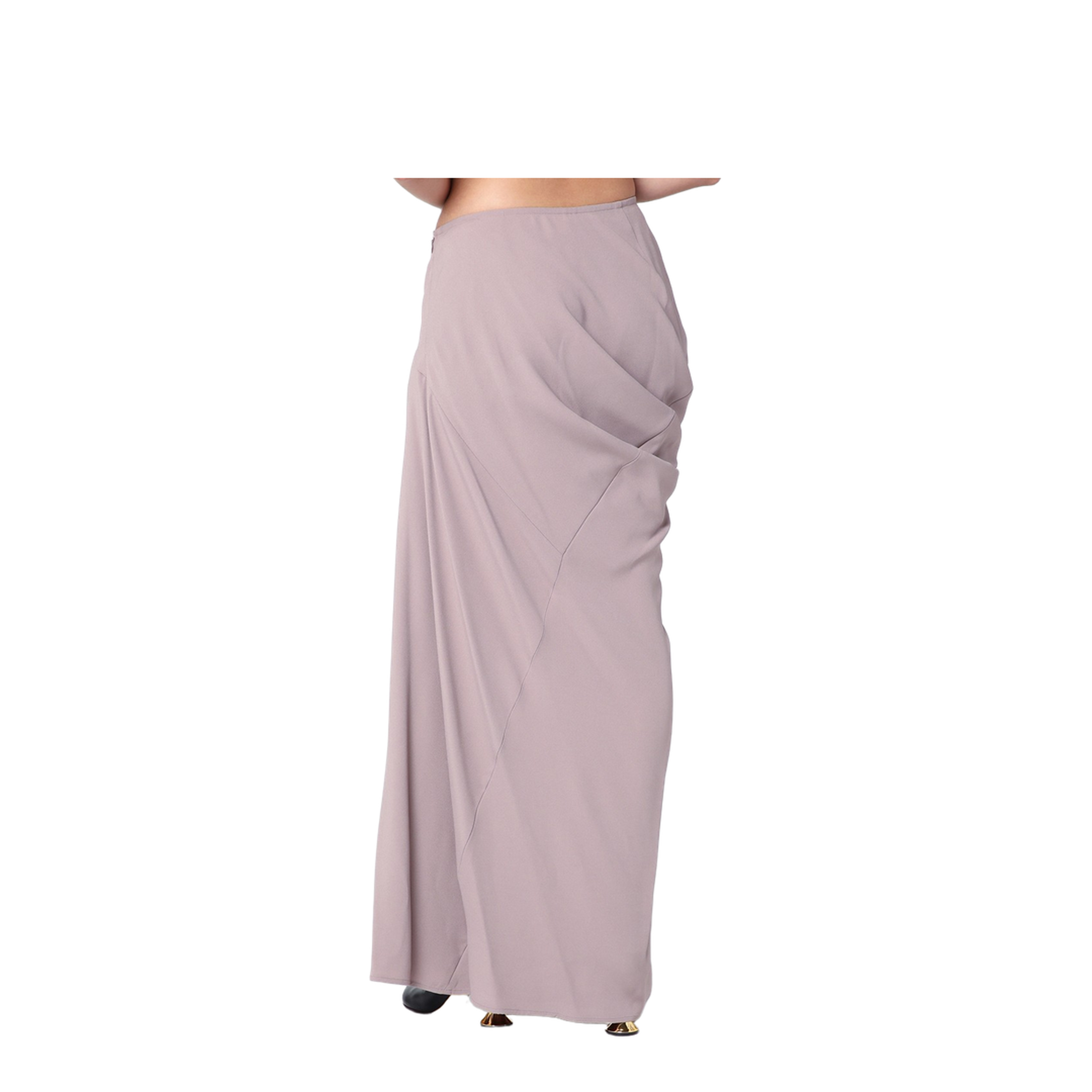 Pink Long Draped Skirt