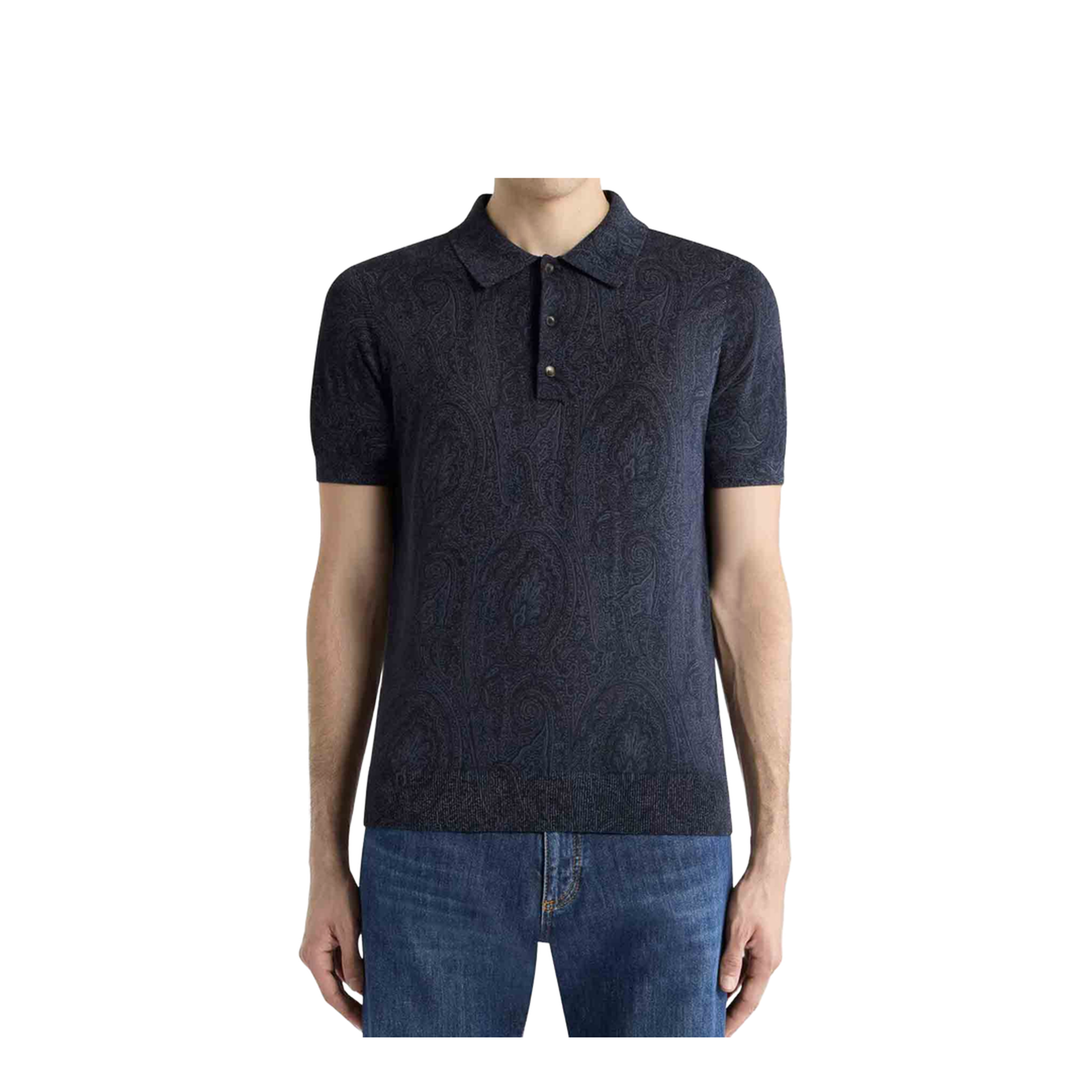 Men's Pattern Polo Shirt Blue