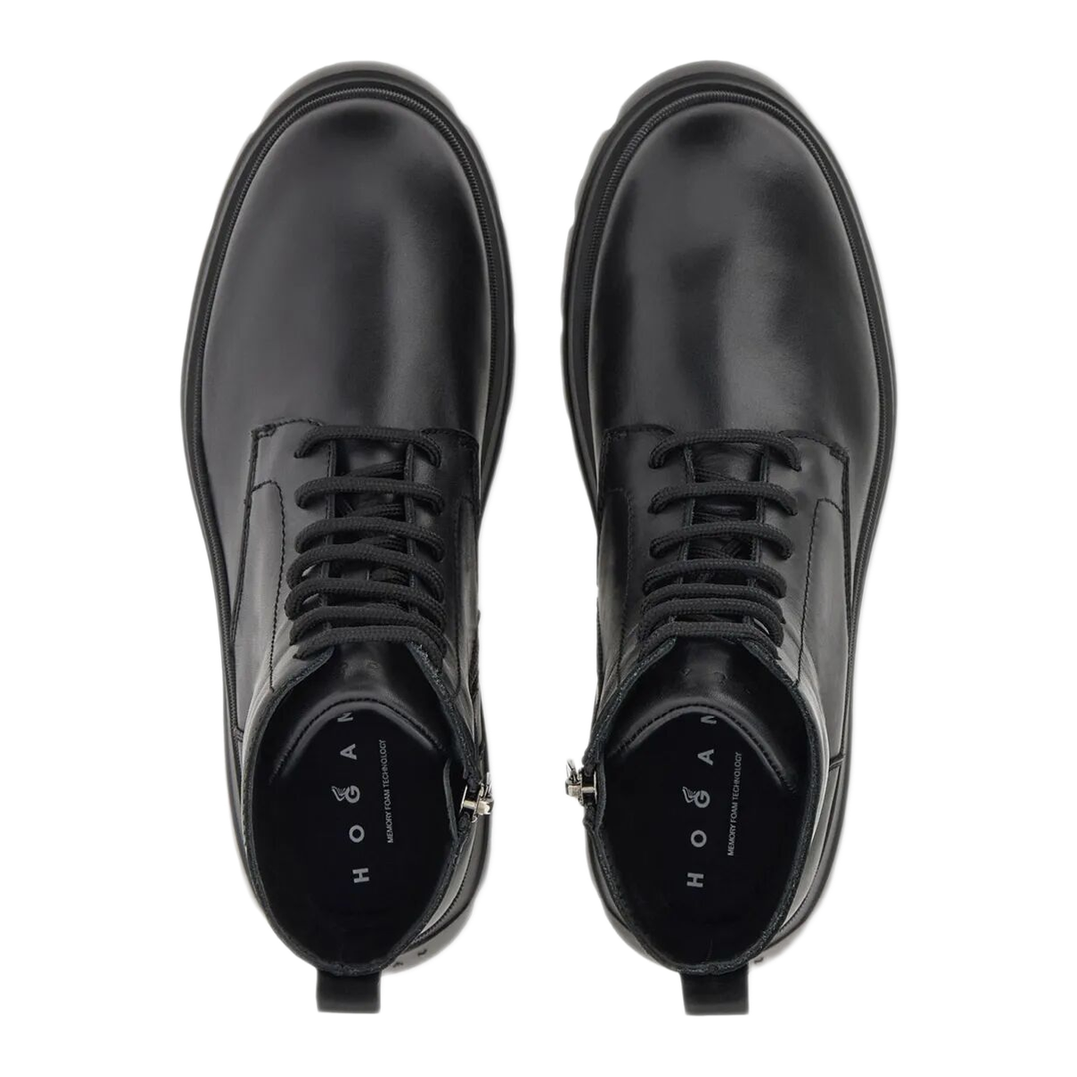 MAYFEYR - Hogan - Lace-Up Leather Boots With Zip - HXM6920FU60UDMB999