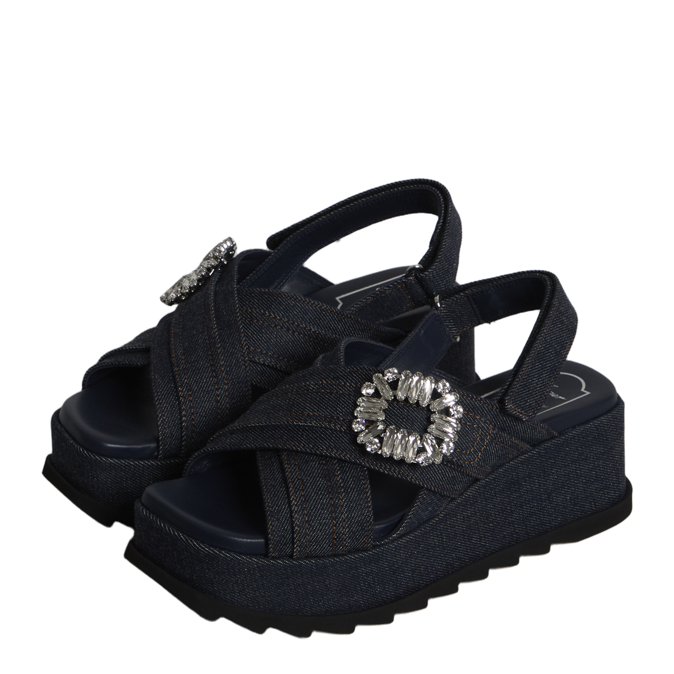 MAYFEYR - Roger Vivier - Denim Wedge Sandals - RVW77544720EMNU820