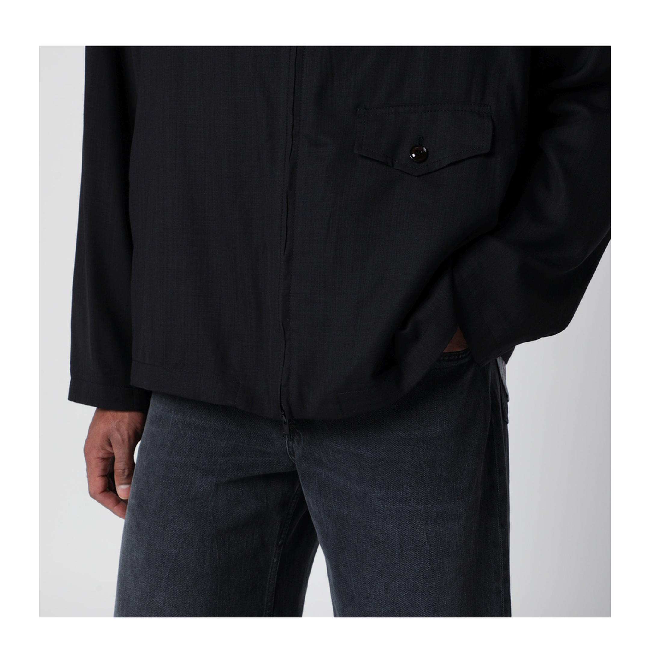 MAYFEYR - Our Legacy - Evolved Jacket In Merino Wool Voile In Eclipse Black - M2261EEBWOEB