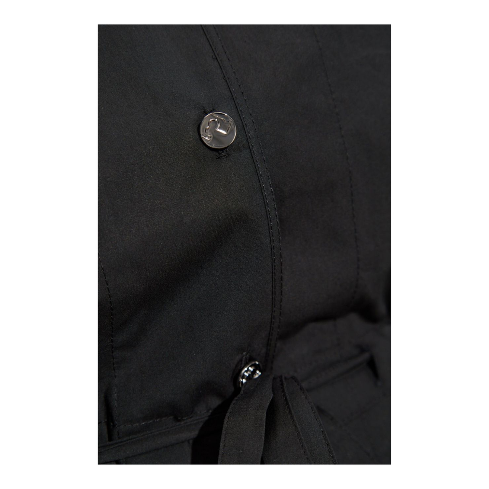 Black Cotton Dress with Belt