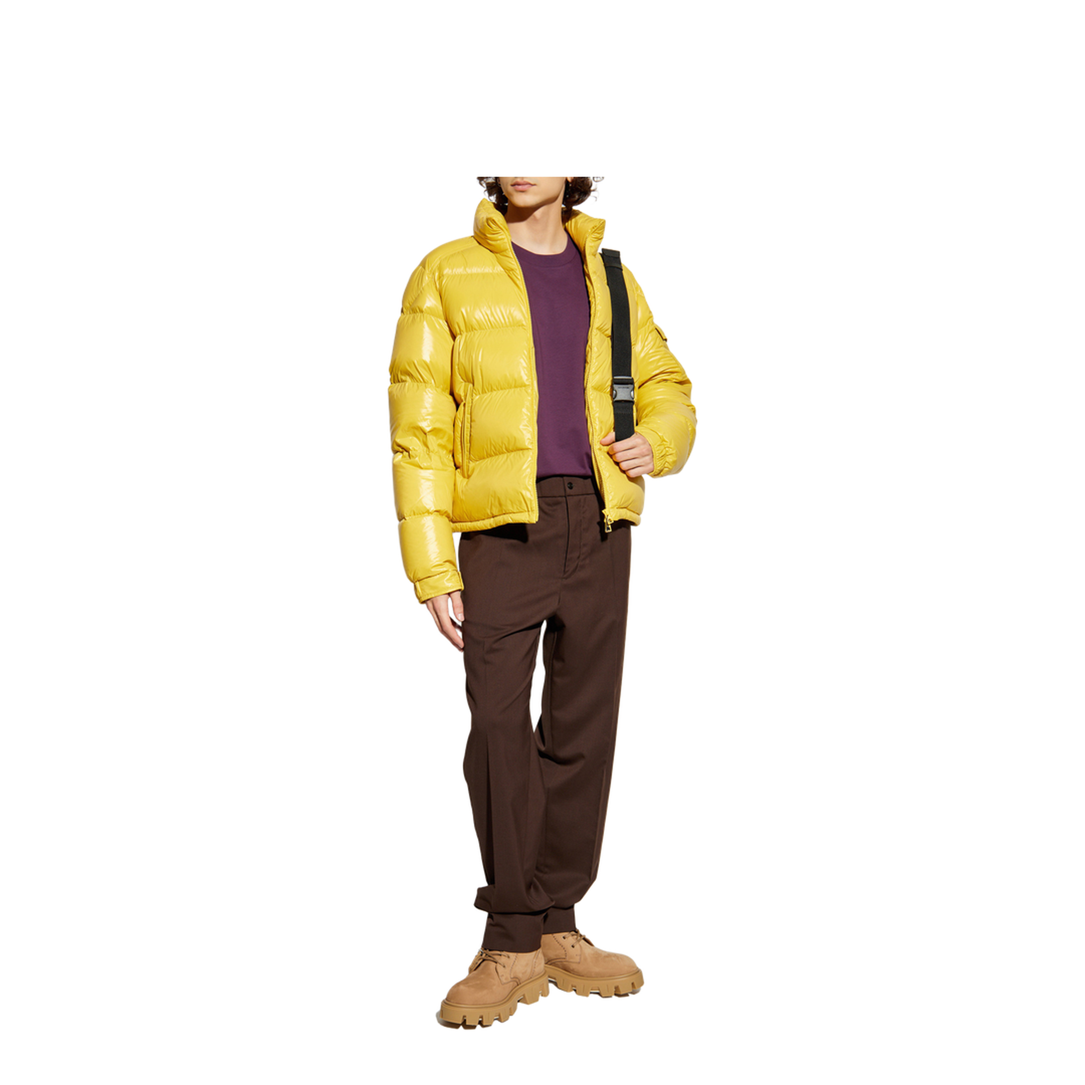 Yellow Levitha Hooded Short Down Jacket