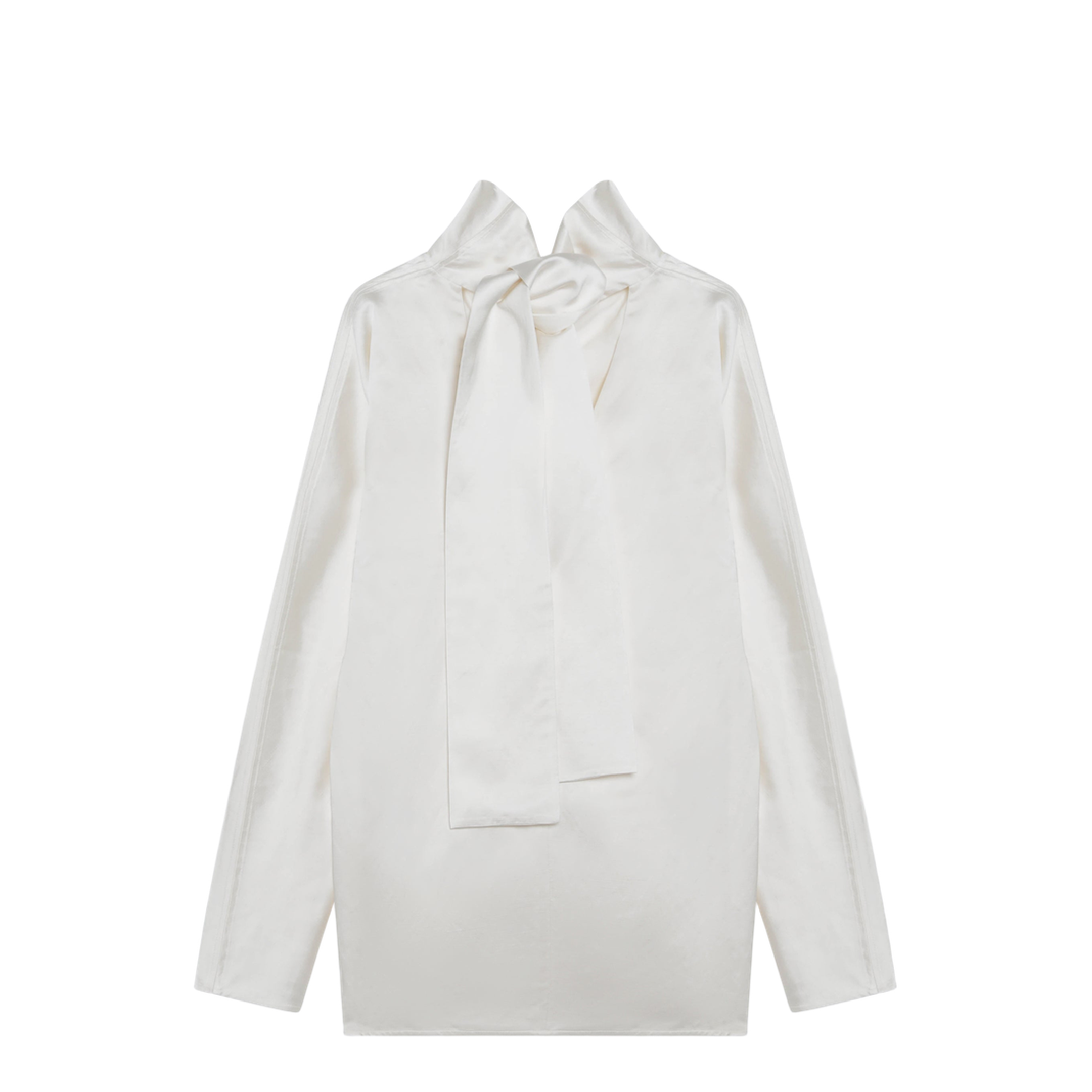 MAYFEYR - Toteme - White Draped Blouse In Viscose-Linen With Waterfall Neck - 262-WRT0738FB0623047